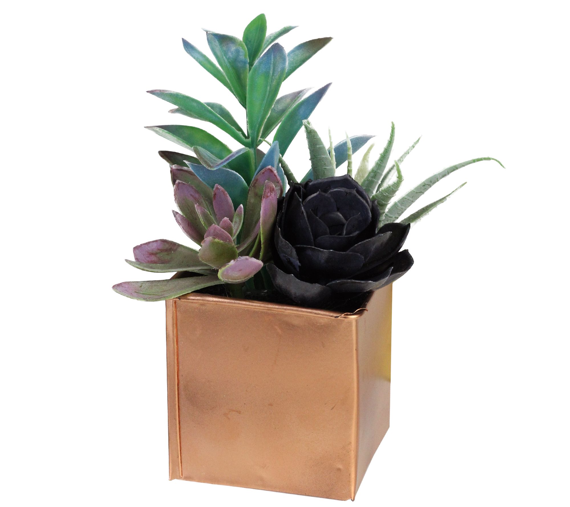 Northlight 7" Copper Potted Artificial Succulent Arrangement