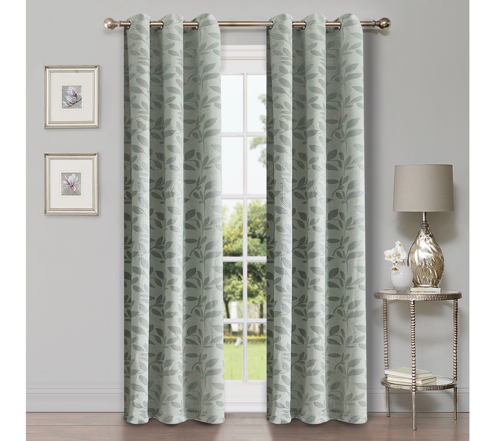 Superior Bohemian Leaves Blackout 2-Piece Curtan Set, 42 x 63
