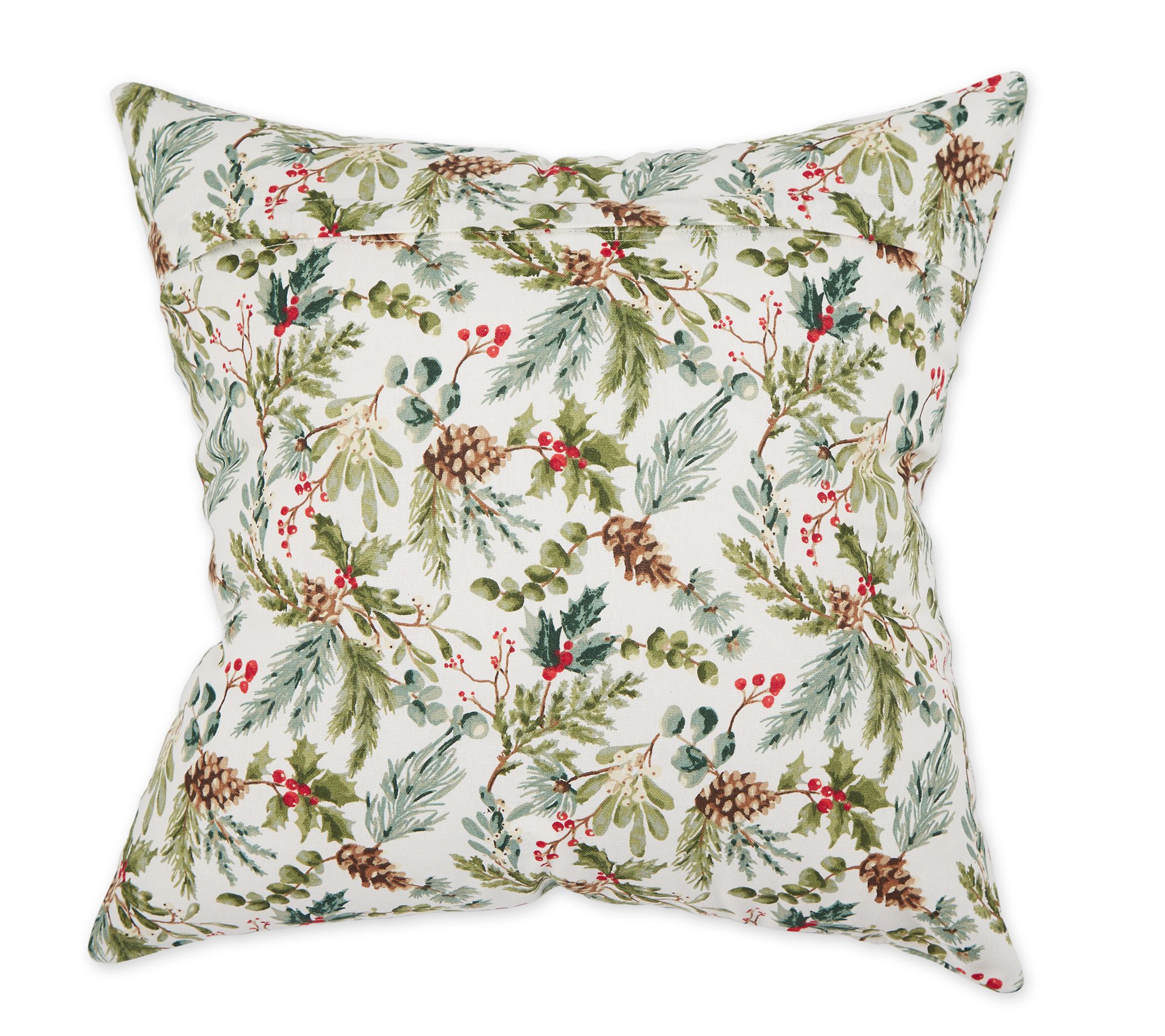 Design Imports Set of 4 Asst Holly Print/Stripe Pillow Covers