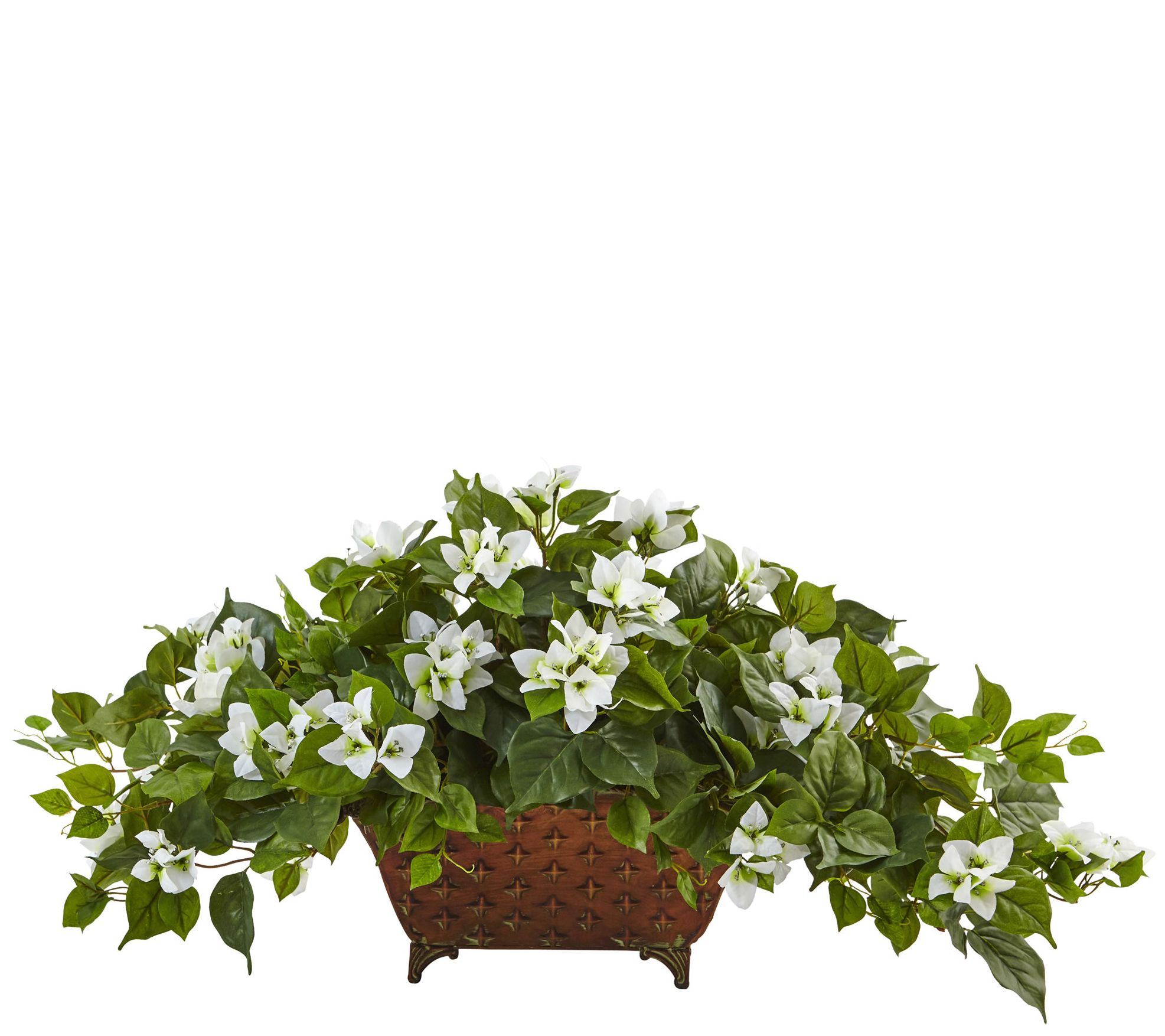 Bougainvillea in Metal Planter by Nearly Natural