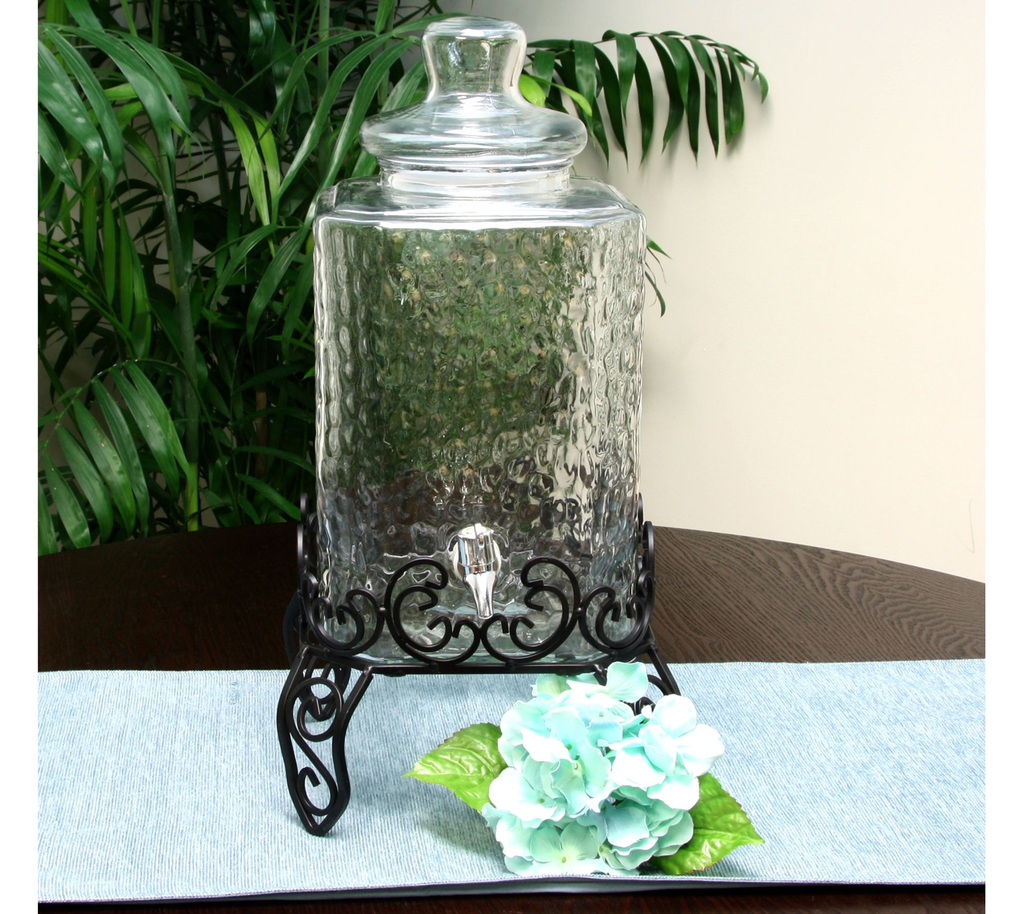GIBSON HOME Chiara 2 Gallon Glass Mason Jar Dispenser with Metal