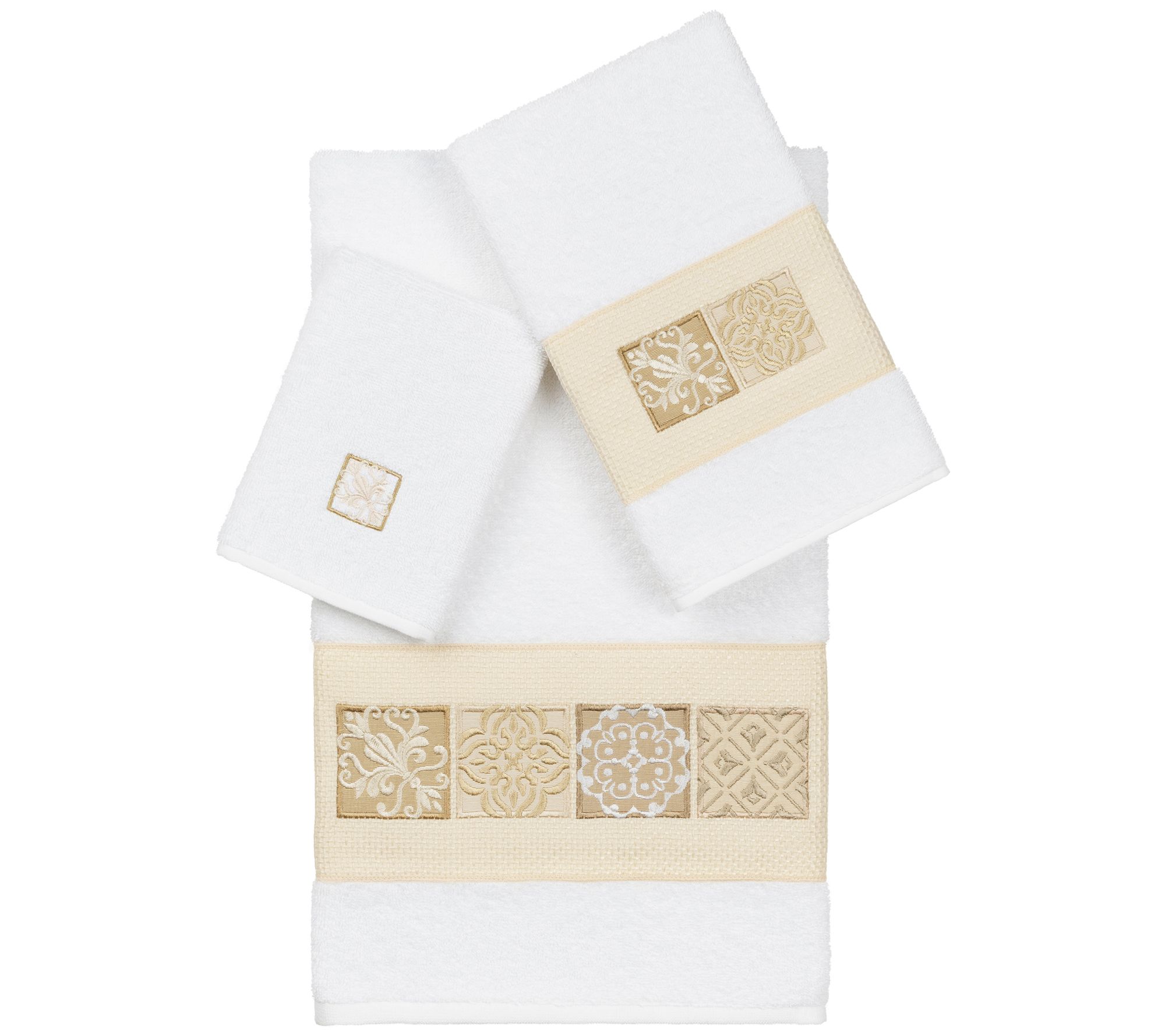Linum Home Textiles Vivian 3pc Embellished Towel Set