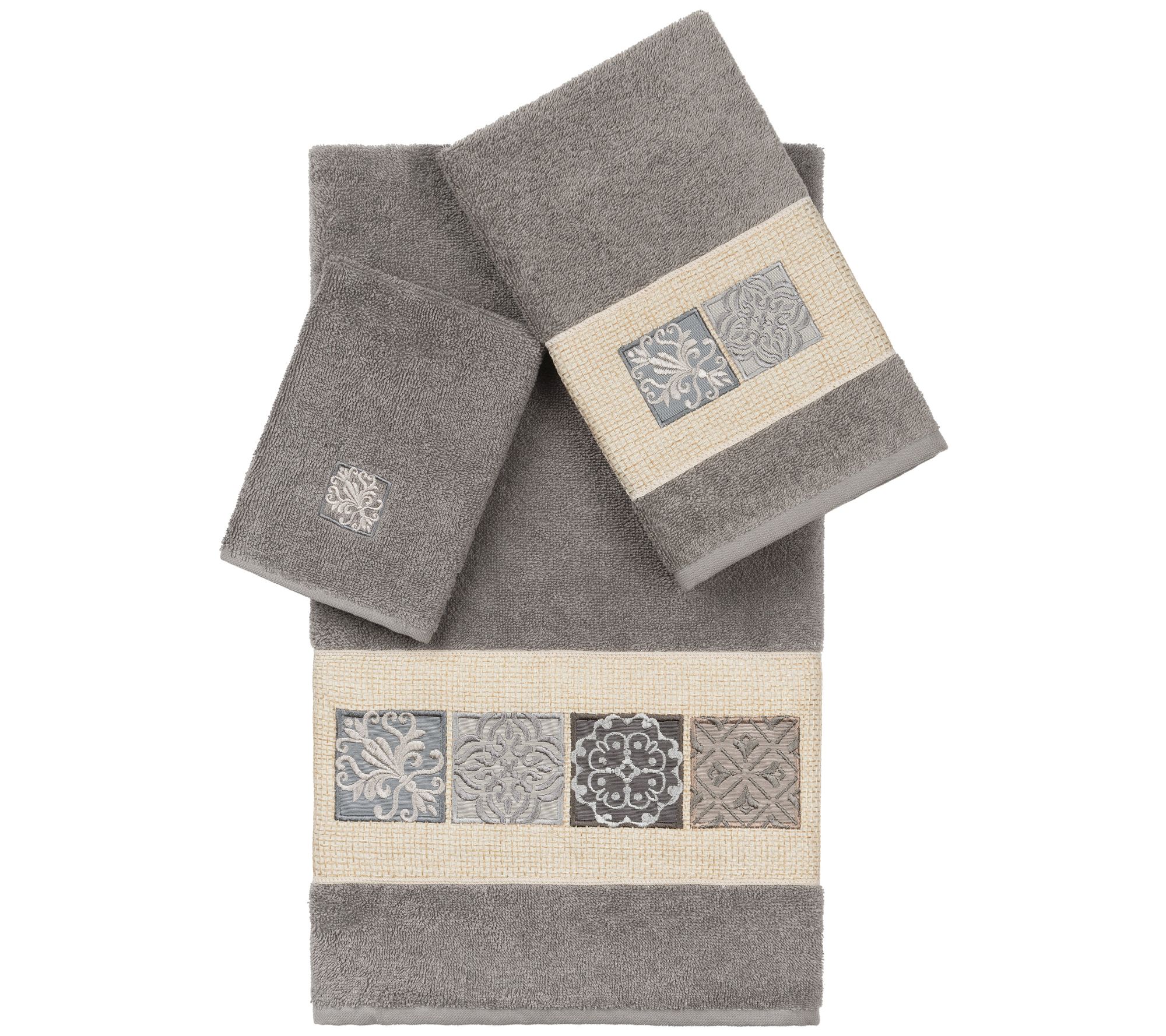 Linum Home Textiles Vivian 3pc Embellished Towel Set