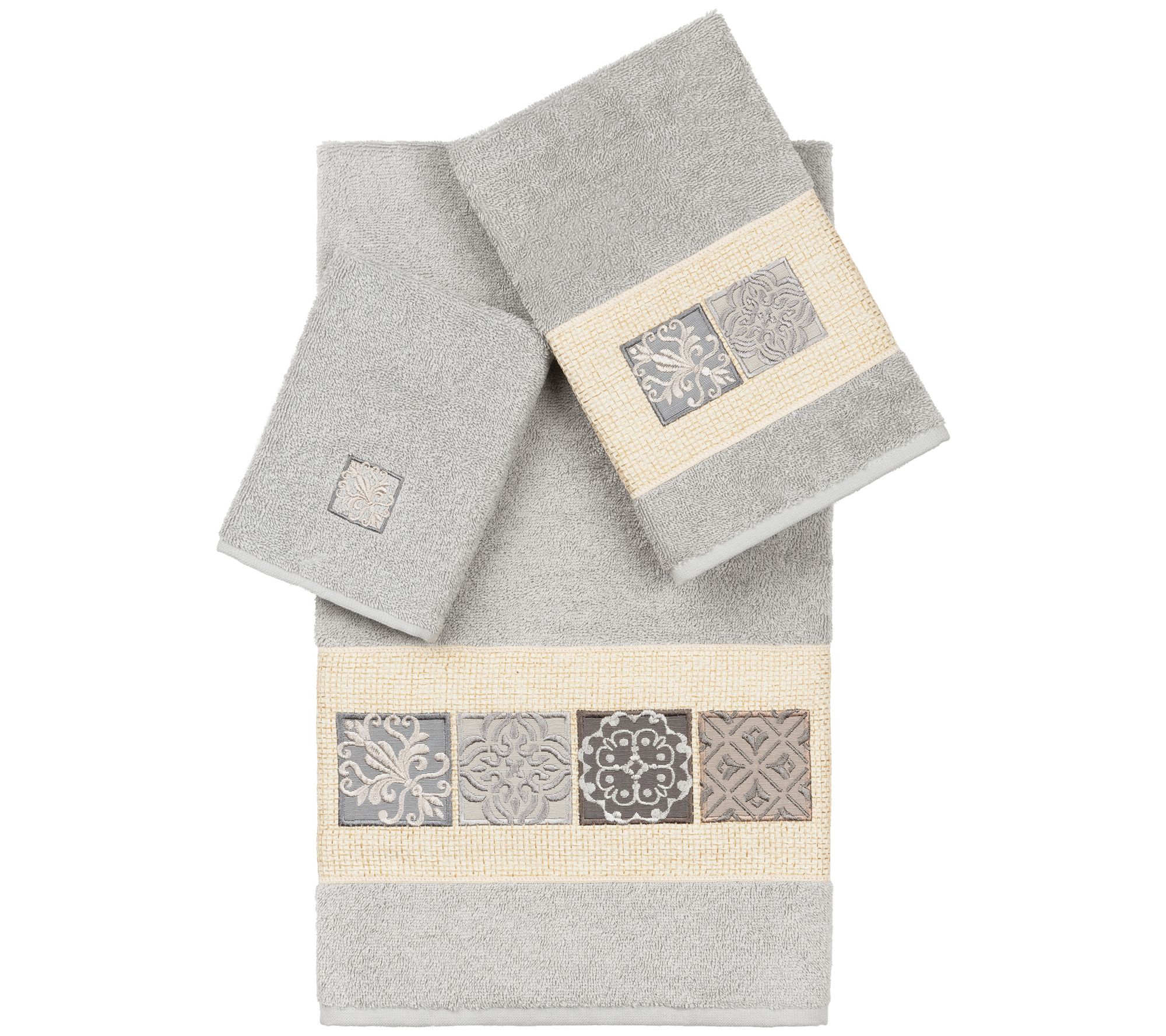 Linum Home Textiles Vivian 3pc Embellished Towel Set
