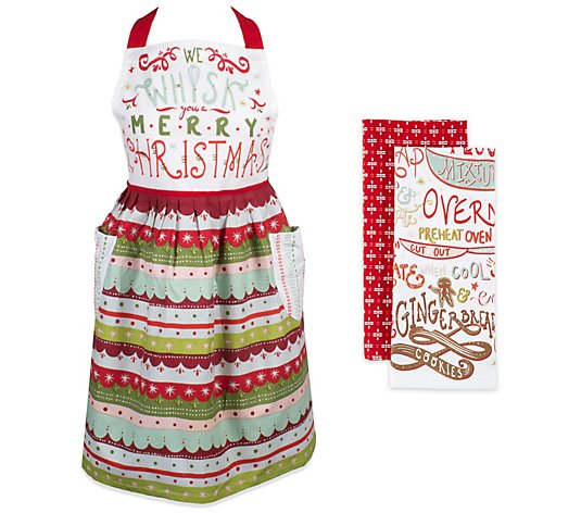 Design Imports We Whisk You A Merry Christmas Apron Set