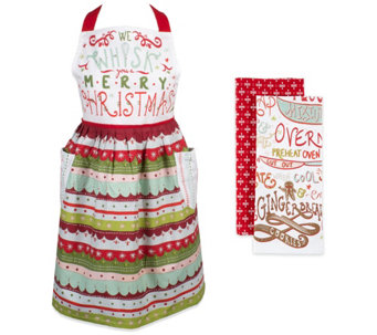 Design Imports We Whisk You A Merry Christmas Apron Set - H334479