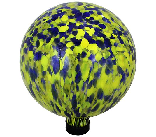 Northlight Yellow and Blue Speckled Designed Gazing Ball