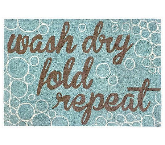 Liora Manne Frontporch Wash & Repeat In/Out RugAqua 20" x 30"