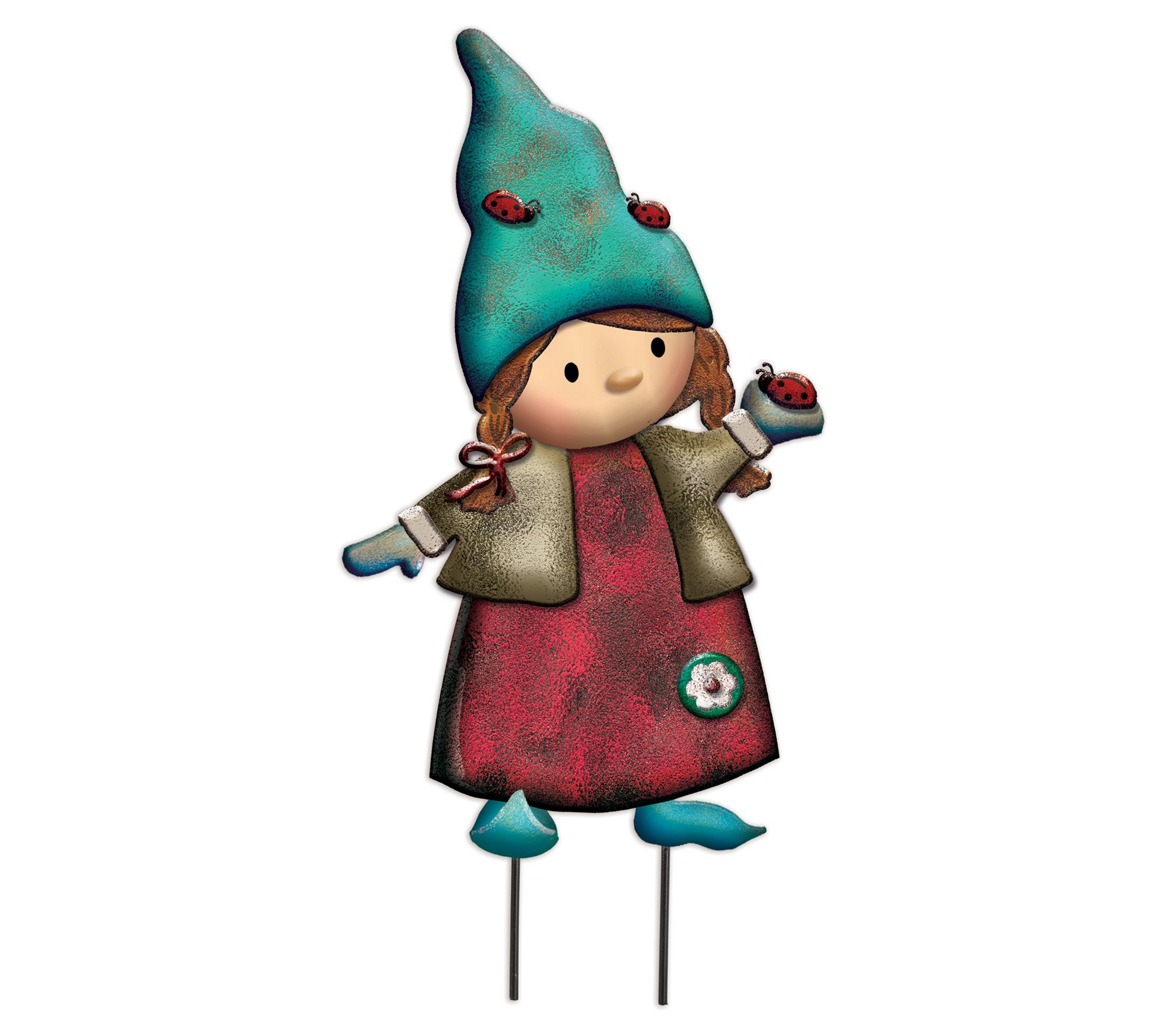 Sunset Vista Designs "Nettie", the Gnome Girl with a Ladybug