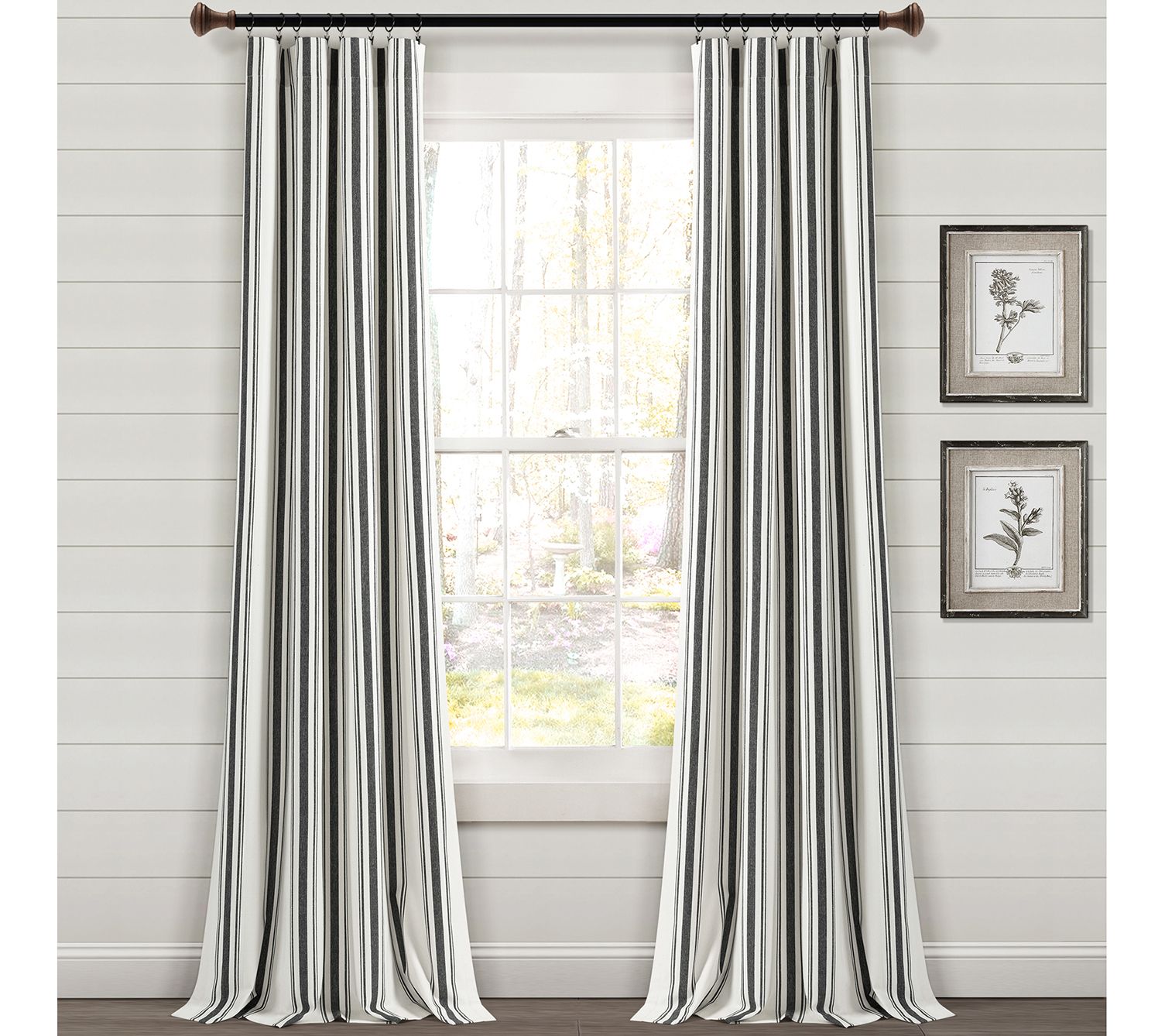 Farmhouse Strip e Yarn Dyed Cot ton Black Set b y Lush Decor