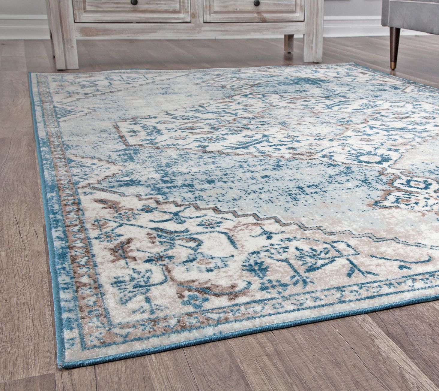 Rugs America Freya FY65A Powder Blue Farmhouse 8'0" x 10'0"