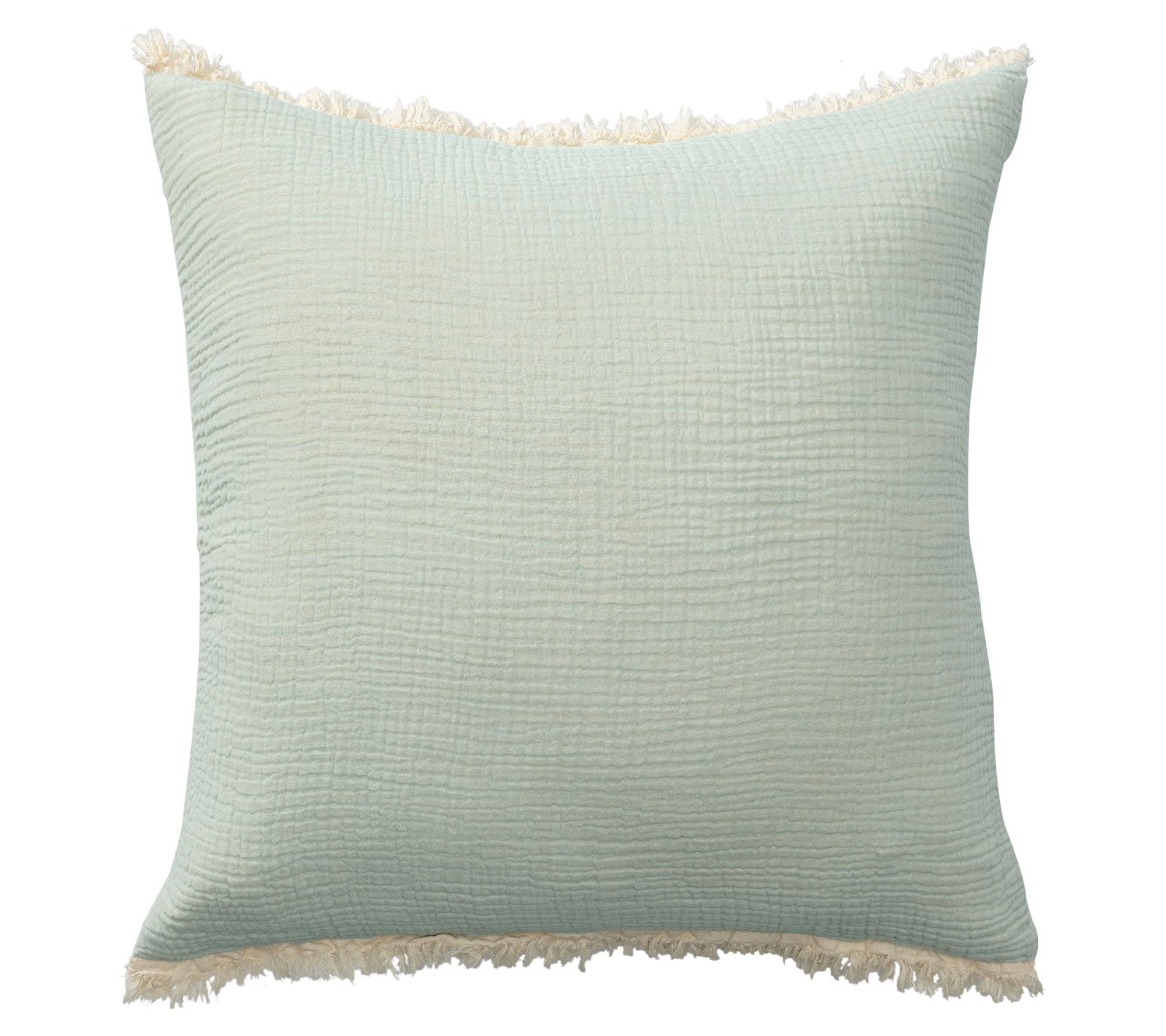 Ox Bay Fringed Organic Turkish Cotton Throw Pil low