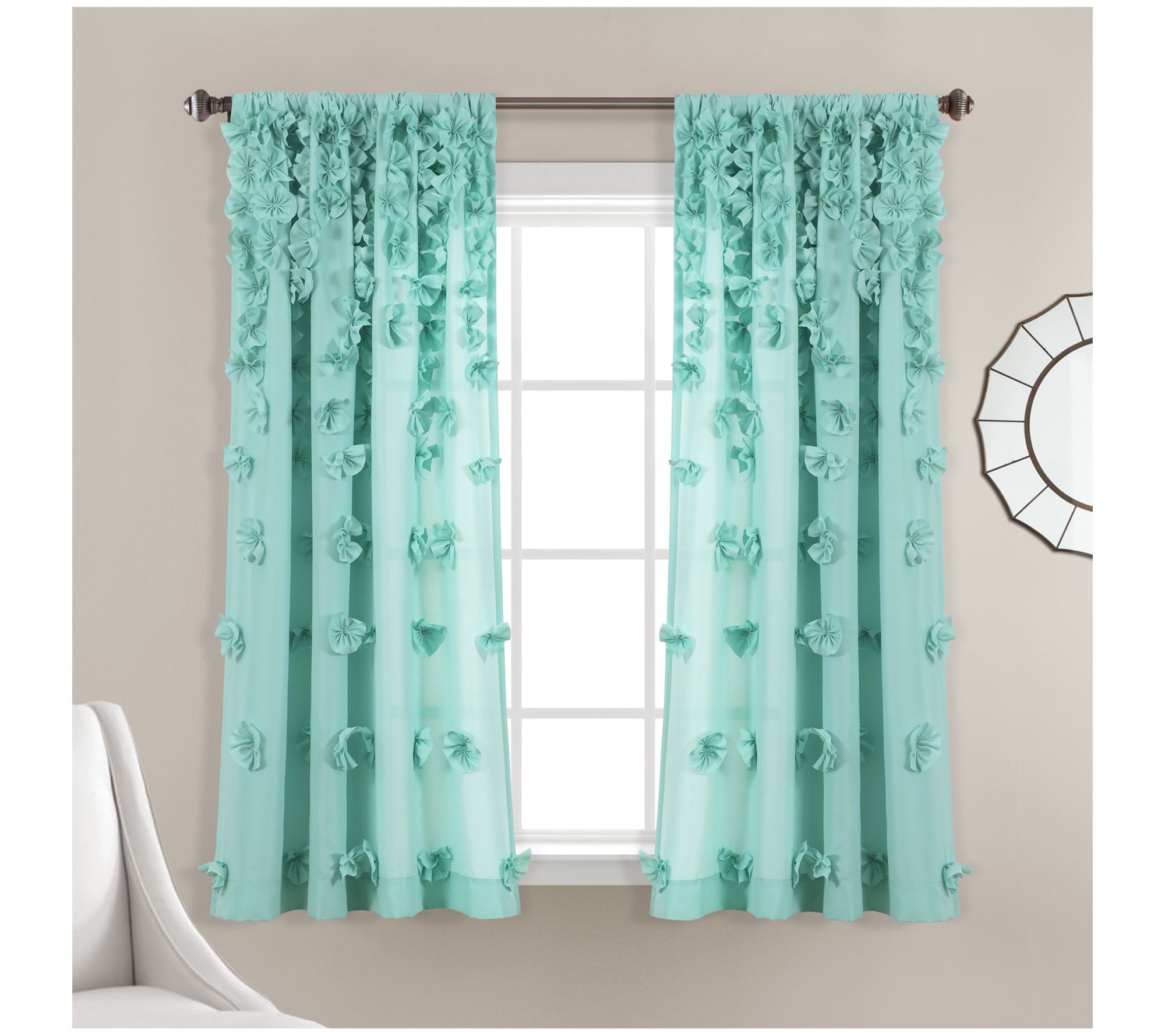 Riley Window Curtain Panel Single 54X63 by Lush  Decor