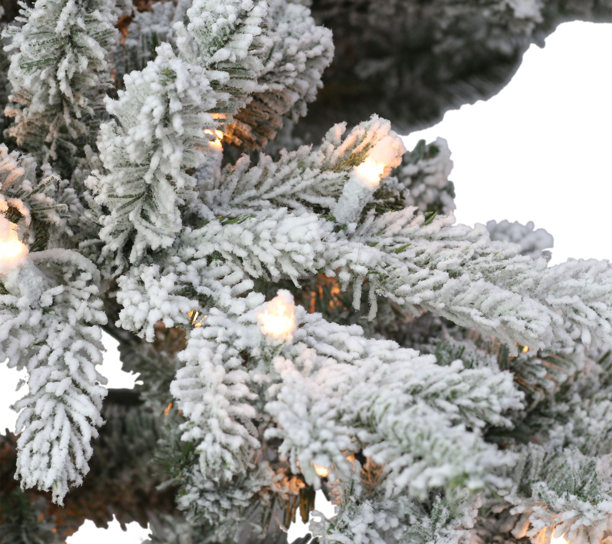 Puleo 9' PreLit Slim Flocked Artificial Utah Fir Tree