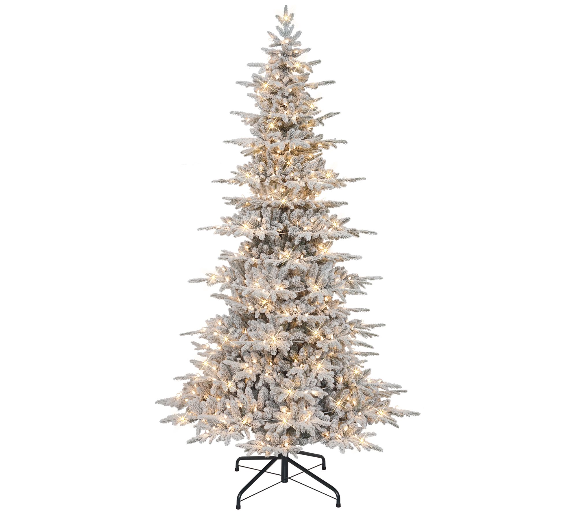 Puleo 9' Pre-Lit Slim Flocked Artificial Utah Fir Tree
