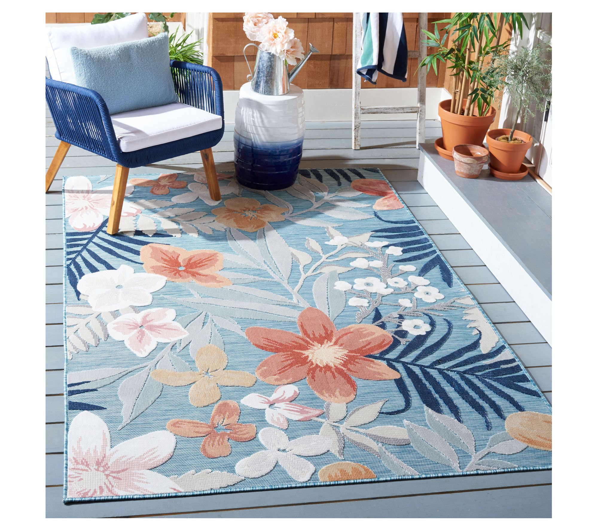 2x3'7 Cleora Outdoor Rug Gray/aqua - Safavieh : Target