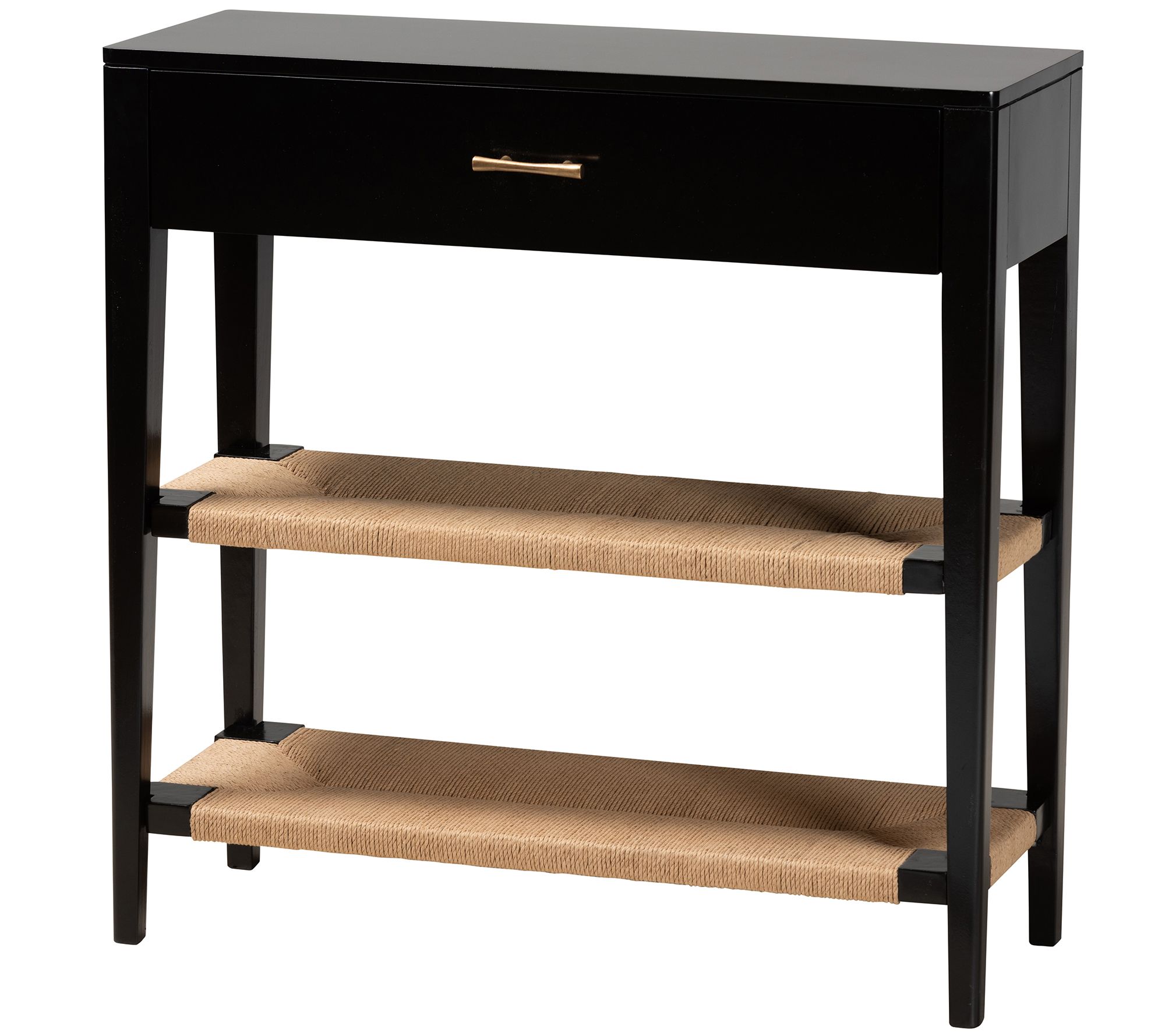 Baxton Studio Freya Black Bayur Wood Console Table QVC