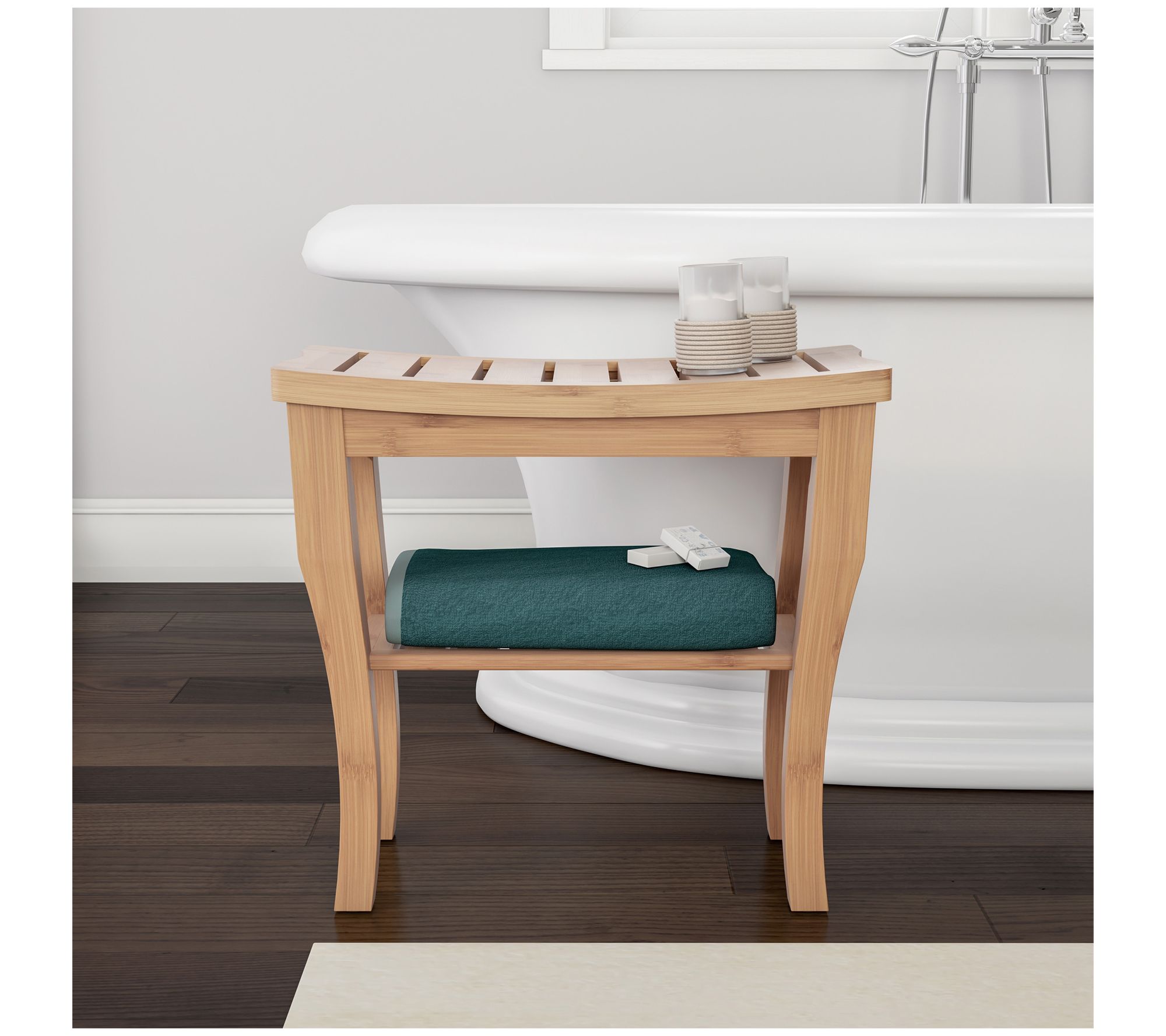 Lavish Home Shower Bench-Water Resistant Eco-Friendly Bamboo