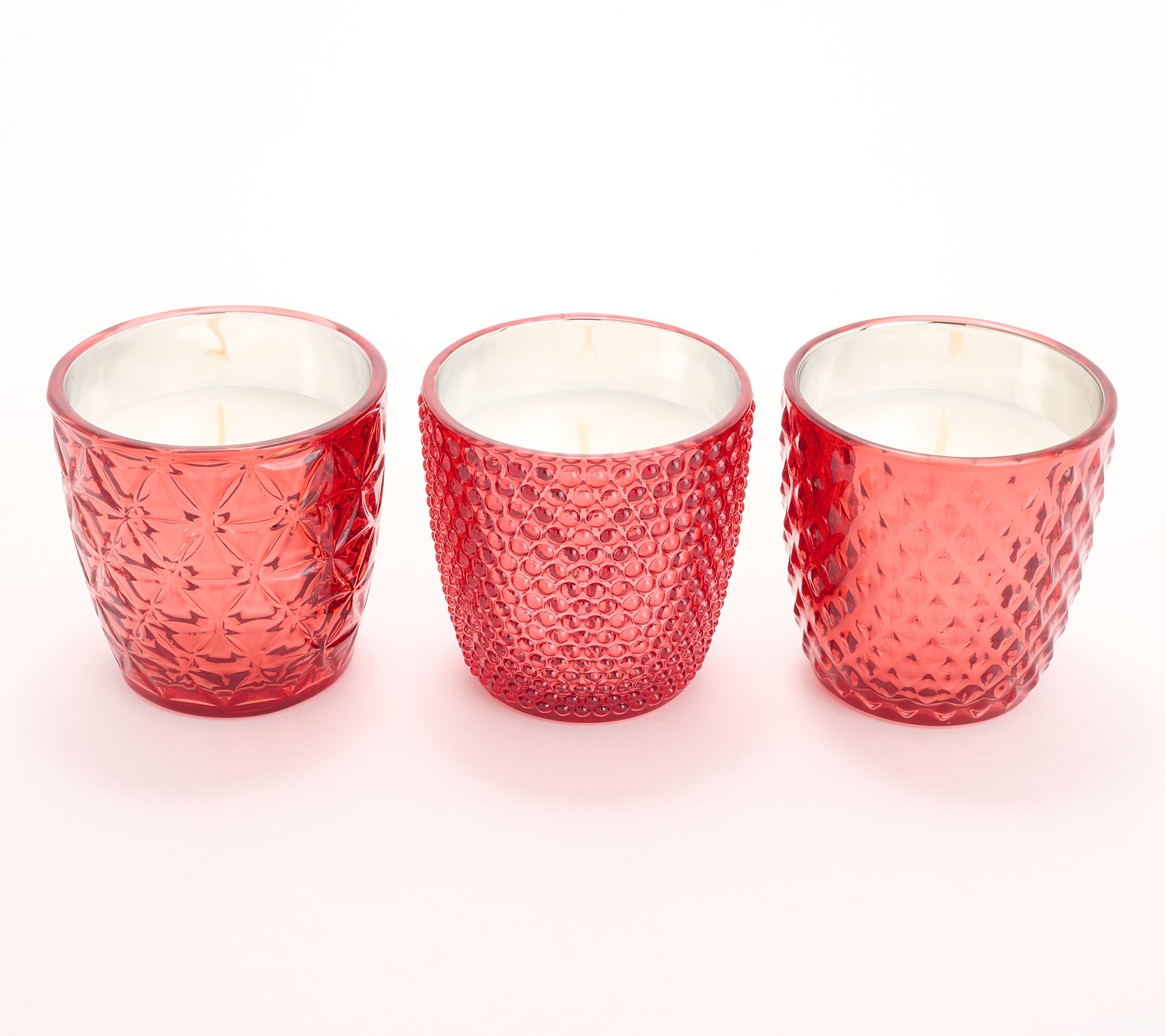 HomeWorx by Slatkin + Co. S/3 4oz Festive Glass Candles