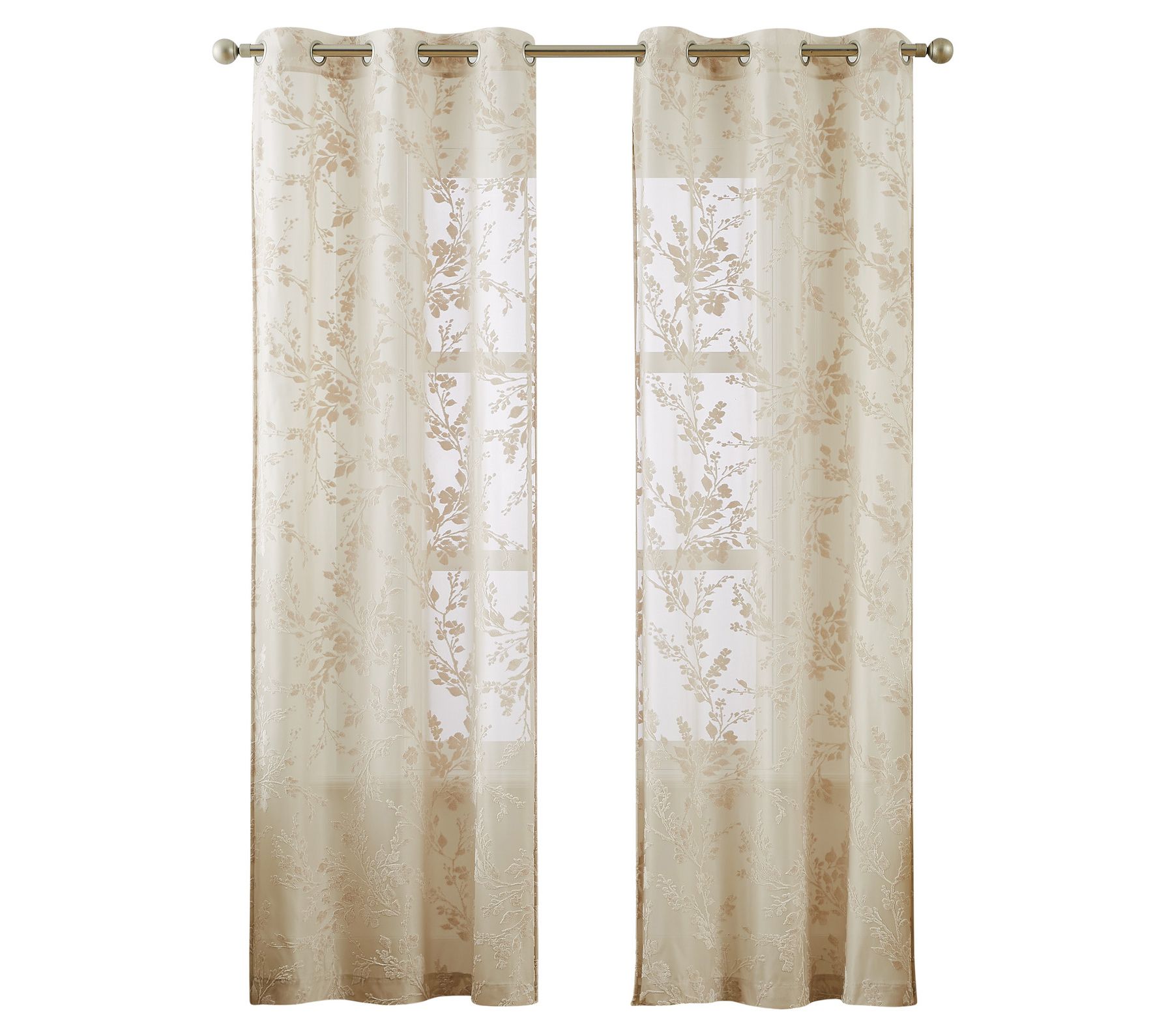 5th Avenue Lux Lark Burn Out 37x84 Sheer Window Panel 2pc Set