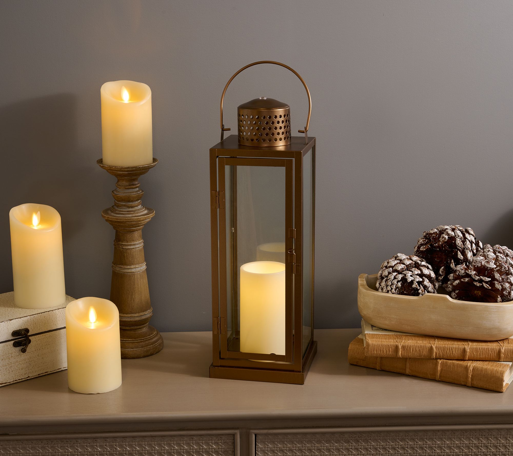 Home Bliss Indoor/Outdoor 16" Flameless Touch Lantern with Remote