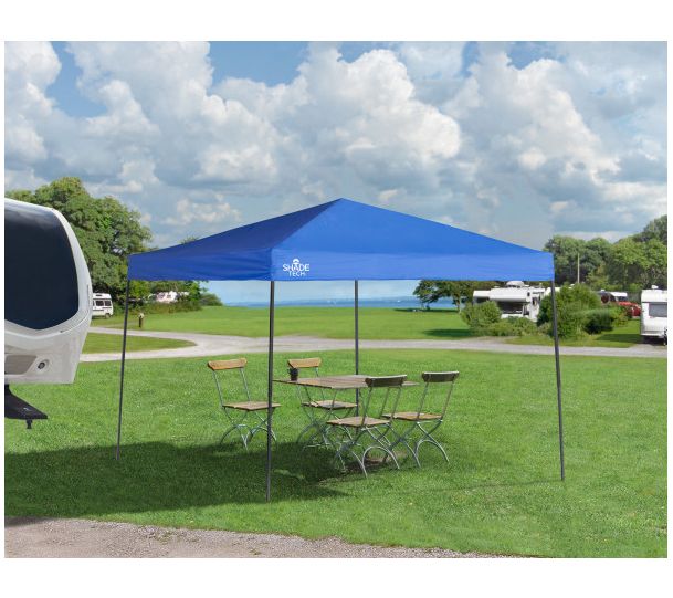 Quik Shade Shade Tech 10 x 10 x 9 ft Blue ST100Straight Leg - QVC.com