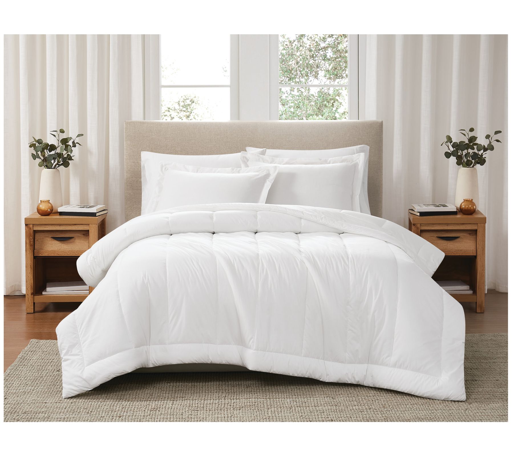 Brooklyn Loom Solid Cotton Percale Fu/Qn 3pc Comforter Set