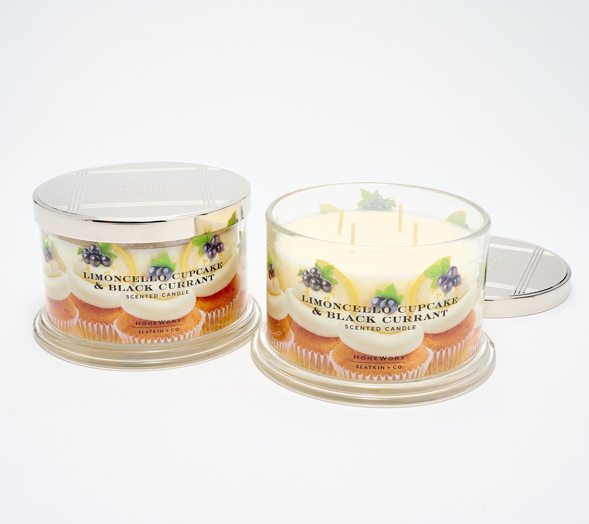 HomeWorx by Slatkin + Co. S/2 18oz Candles LC Black Currant