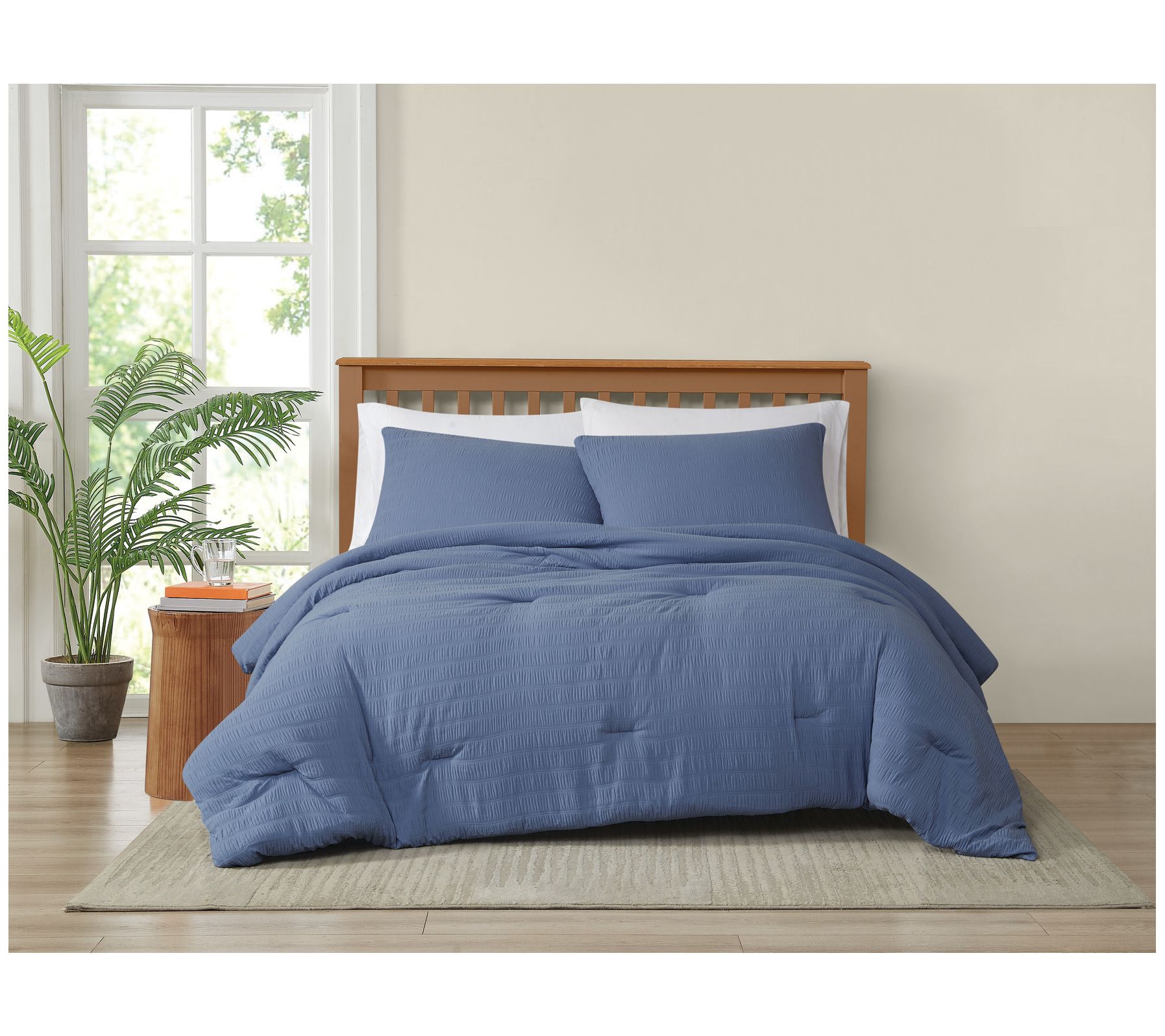 Truly Soft Crinkle Garment Wash Full/Queen 3pcComforter Set