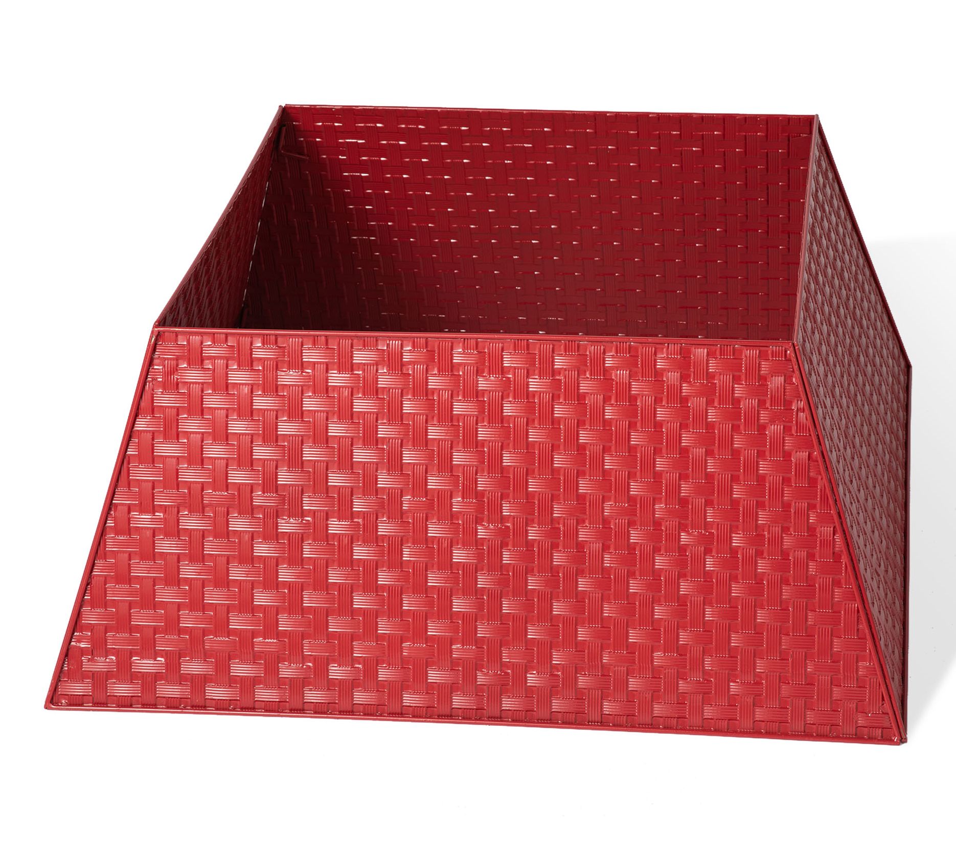 Glitzhome 25.75"L Trapezoid Metal Basket WeaveTree Collar