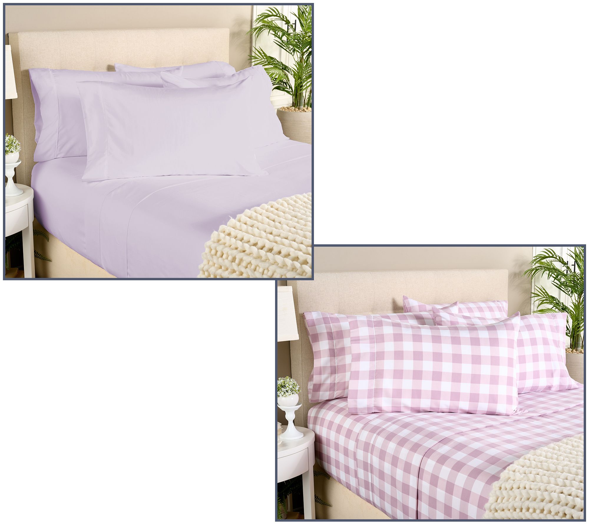 Home Reflections 2pk Double Brushed Sheet Sets with Extra Cases