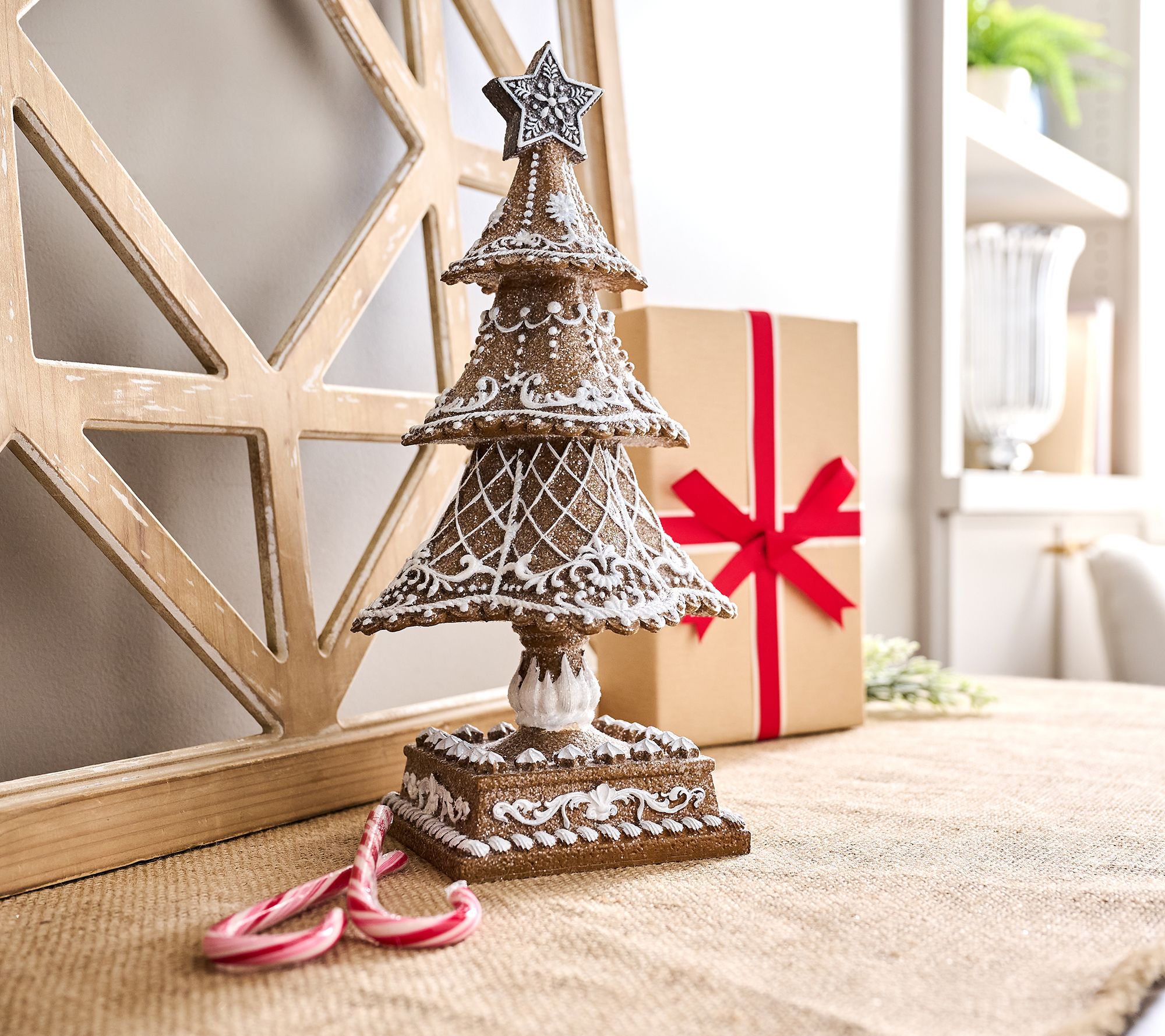 "As Is" 12.5" Gingerbread Lace Tree by Valerie