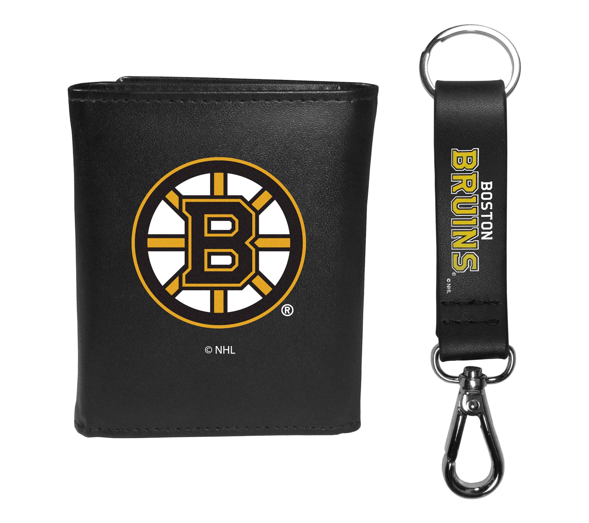 Siskiyou Sports NHL Leather Tri-Fold Wallet & S trap Key Chain