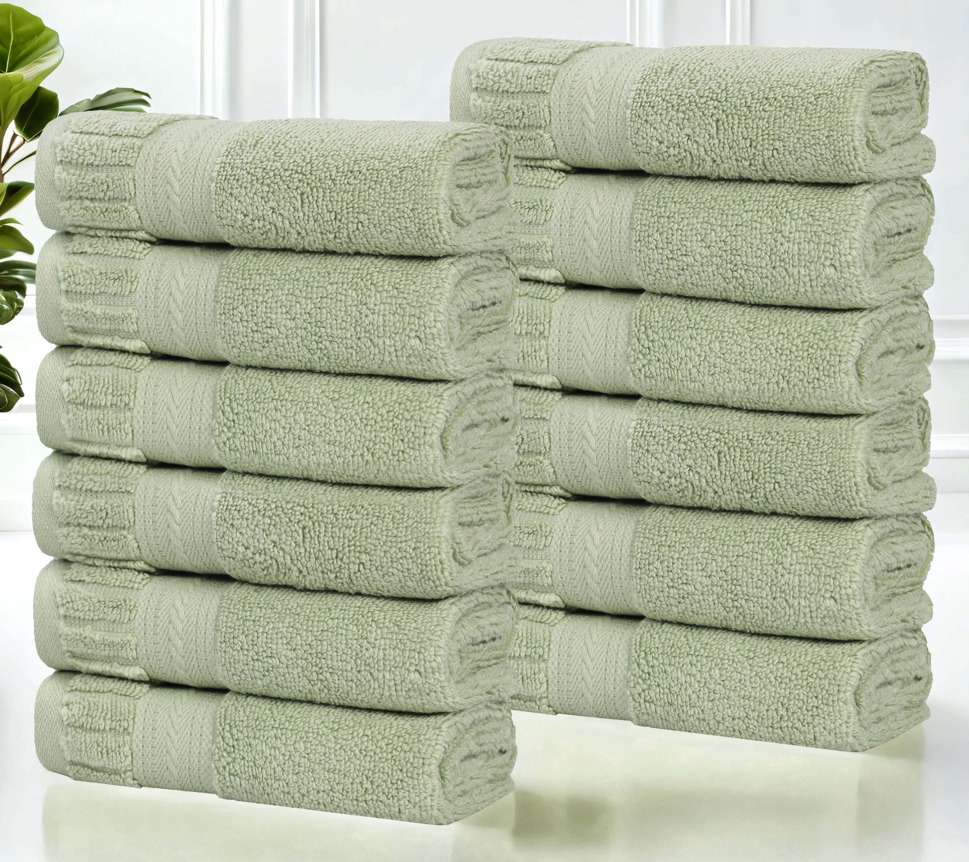 Superior 12 Piece Venice Zero Twist Cotton FaceTowel Set