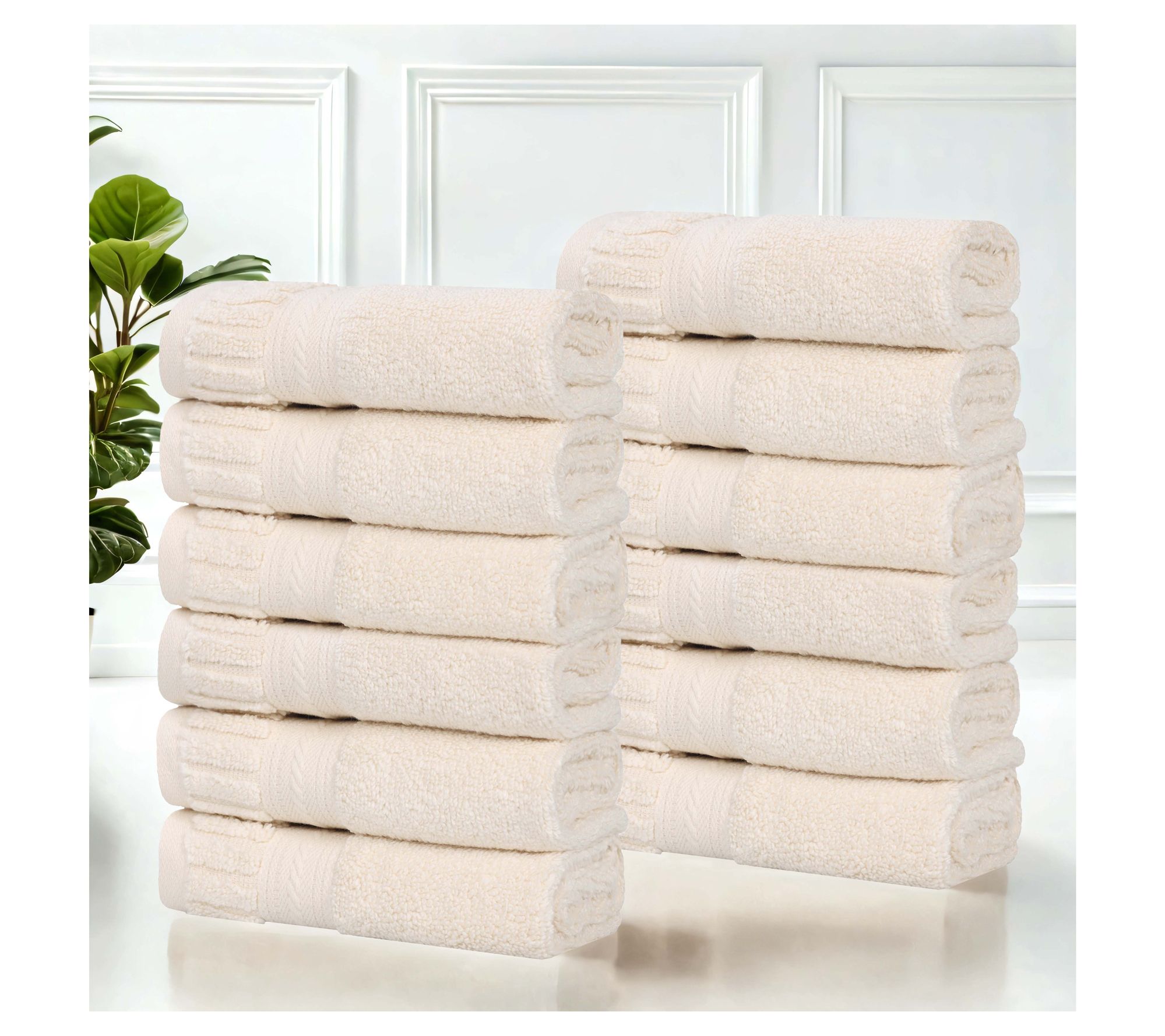 Superior 12 Piece Venice Zero Twist Cotton FaceTowel Set