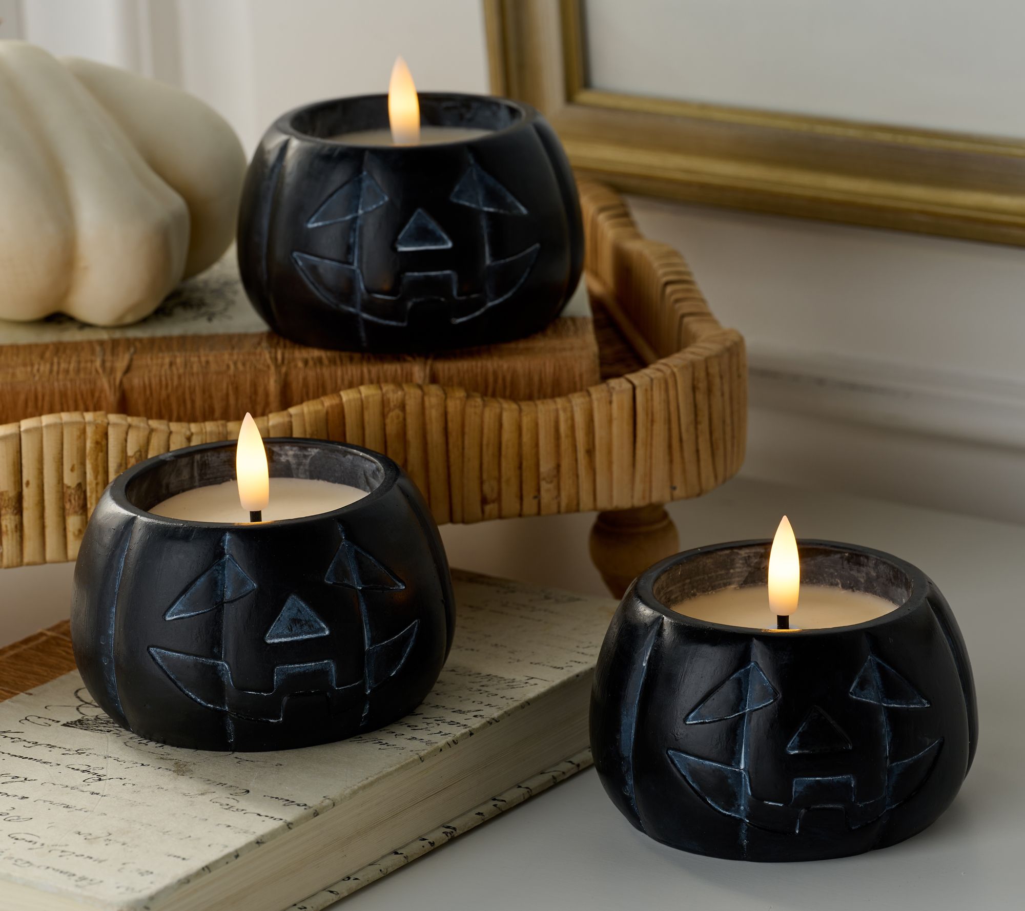 Set of 3 Mini Pumpkin Luminaries by Valerie