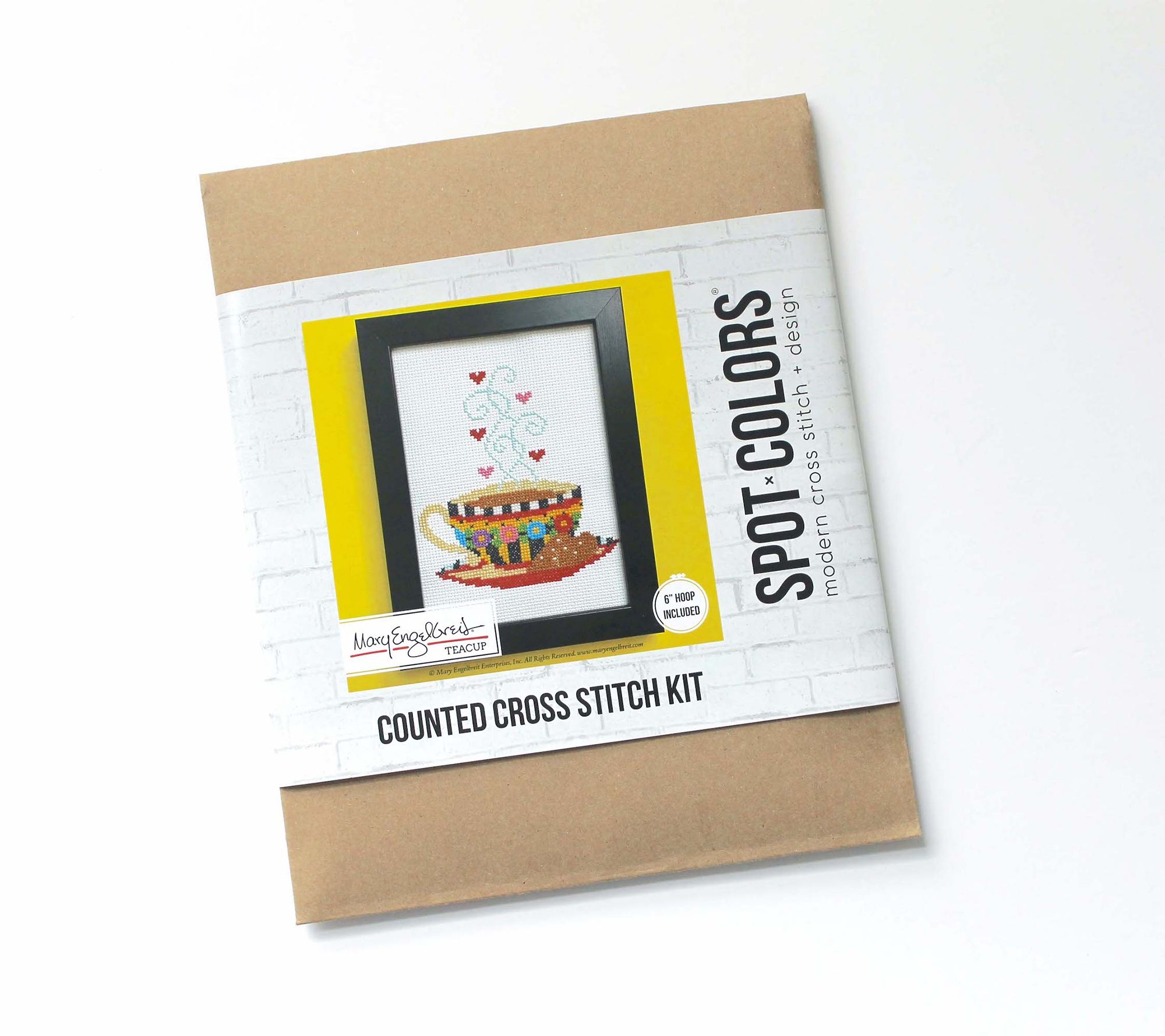 Mary Engelbreit 5" x 7" Teacup Cross Stitch by Spot Colors