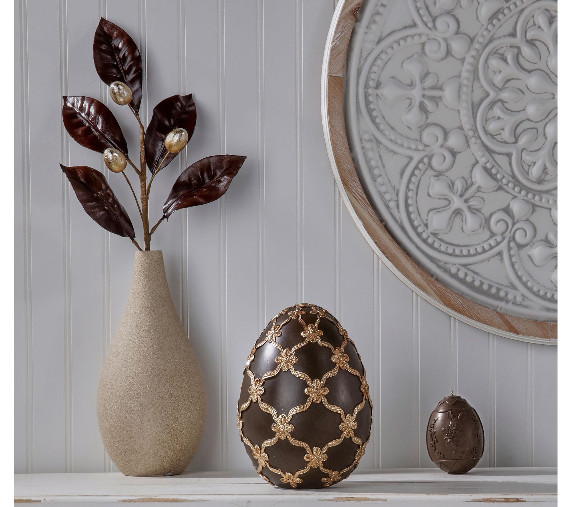 9" Gilded Lattice Egg by Valerie