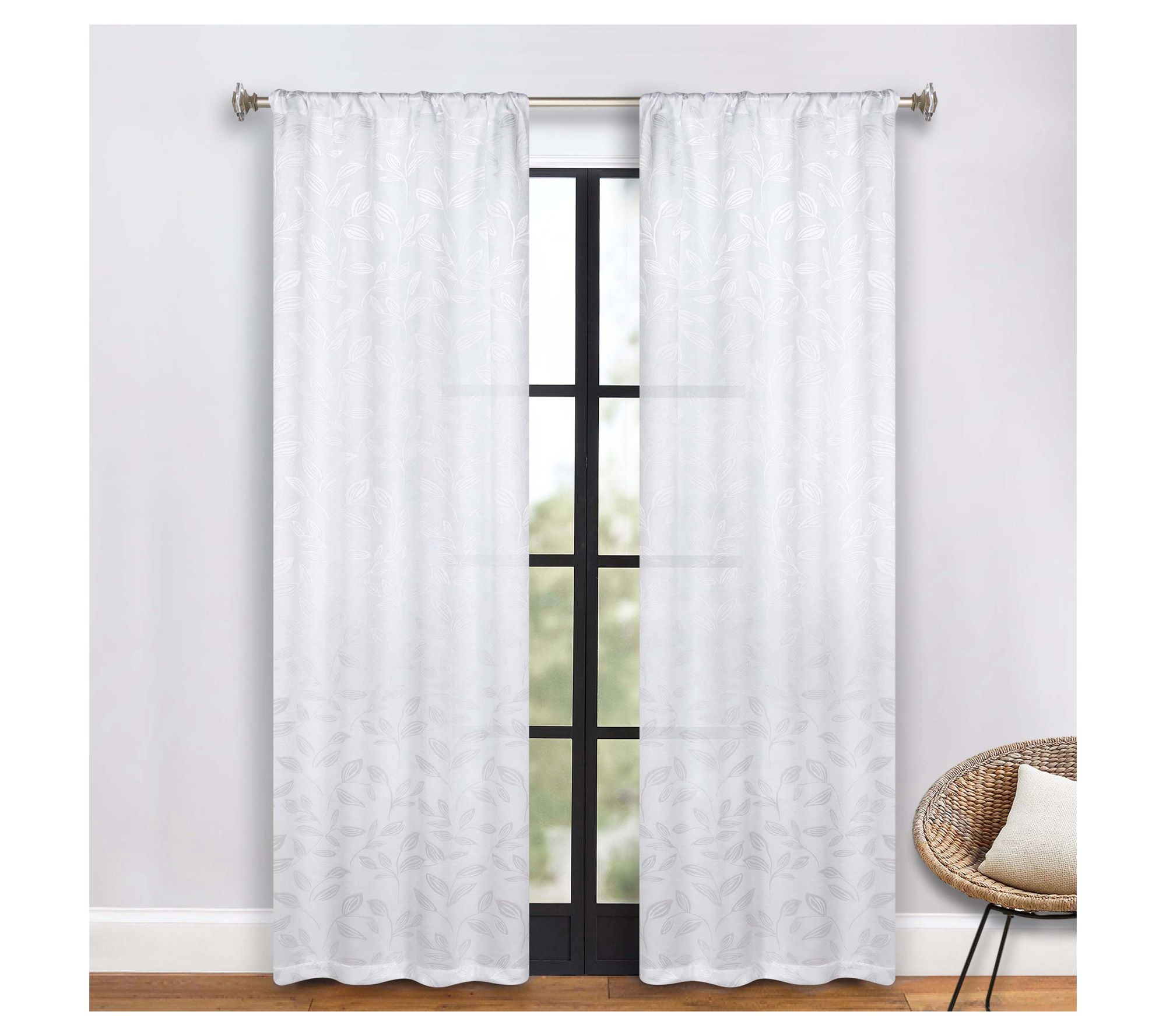Superior Leaves Room Darkening Curtains Set, 36x72