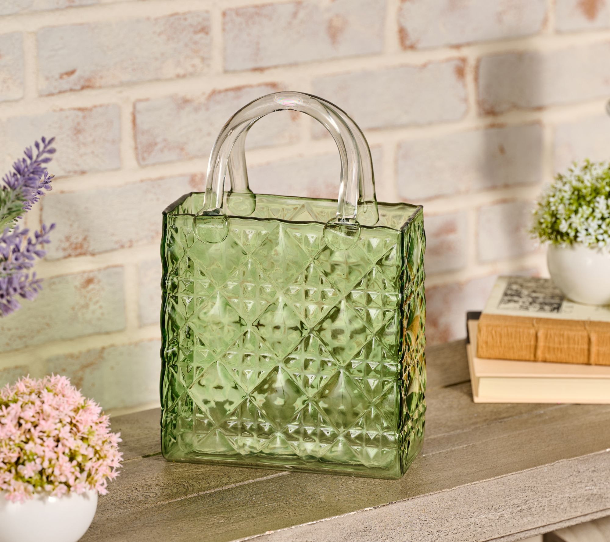 "As Is" 12" Pretty Purse Glass Vase by Valerie