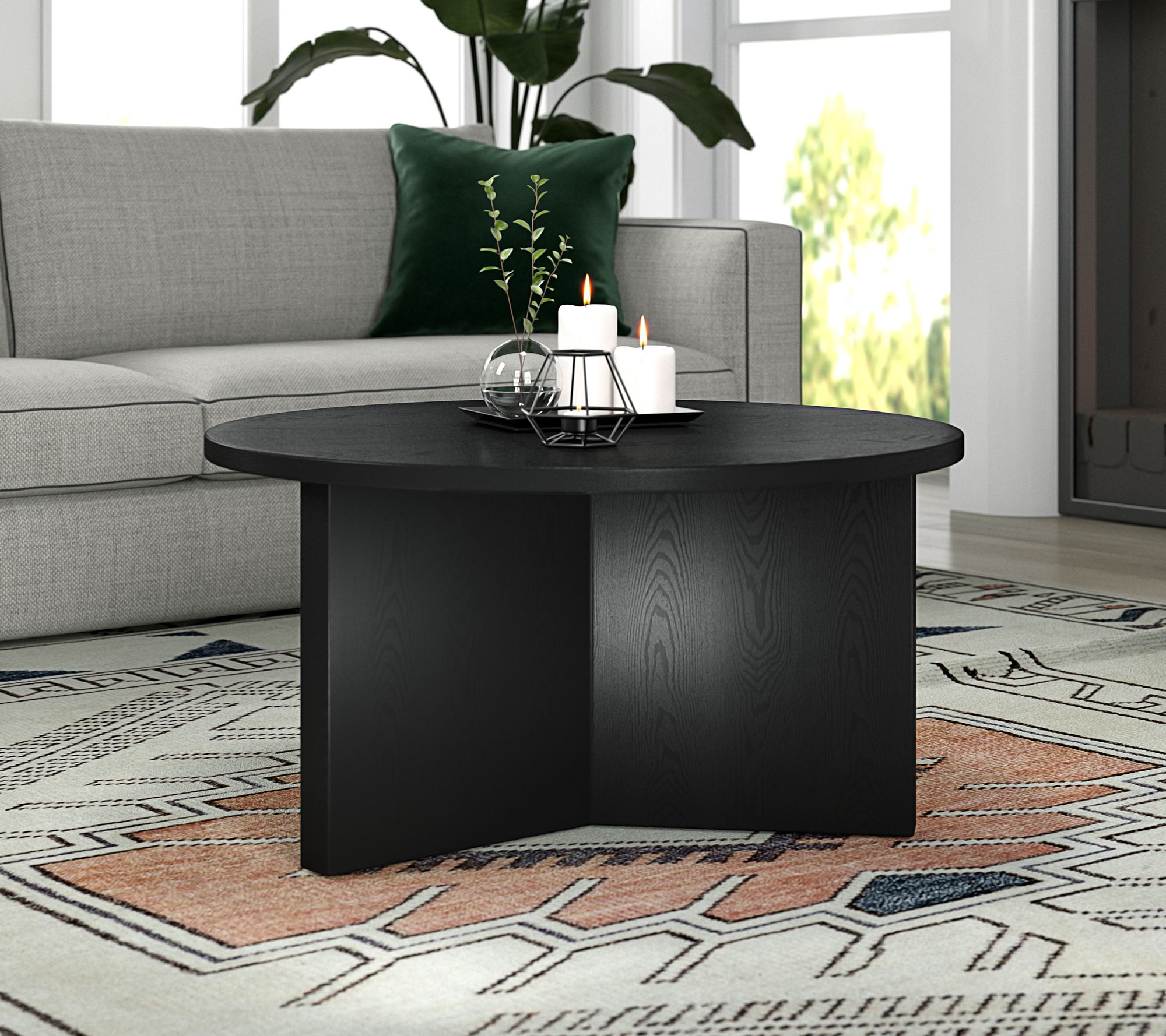 Hudson&Canal Anders 32" Wide Round Coffee Table