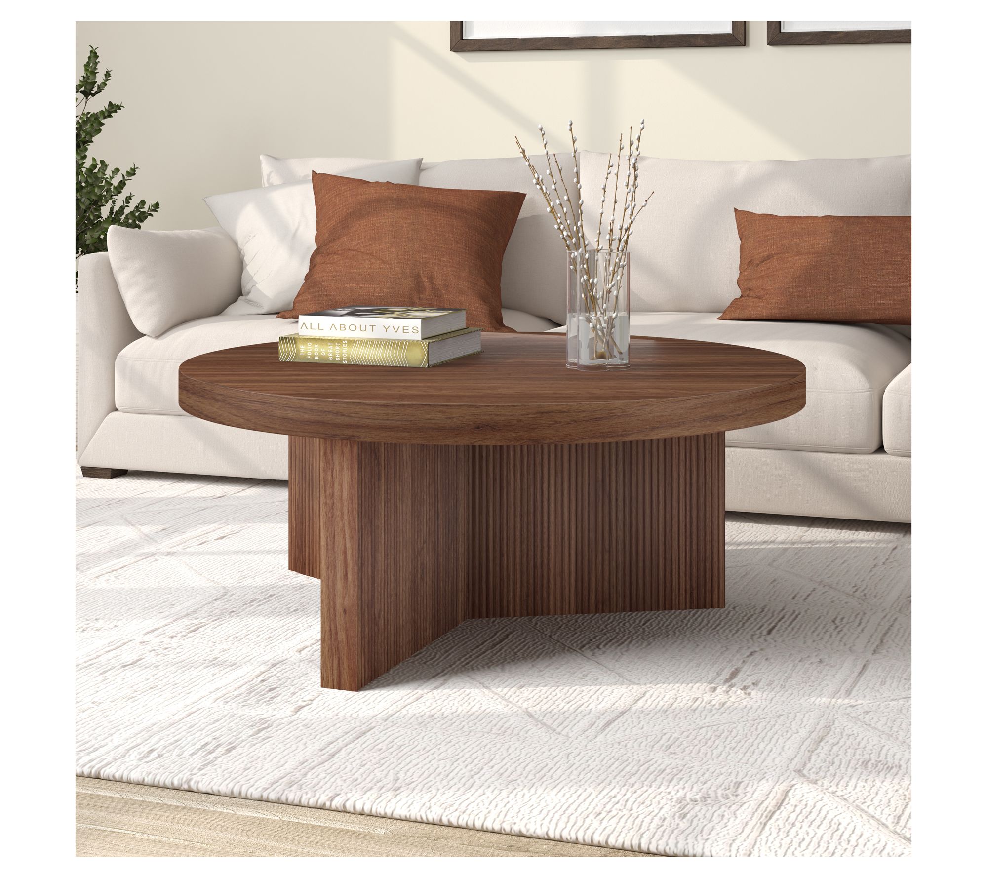 Hudson&Canal Holm 36" Wide Round Coffee Table