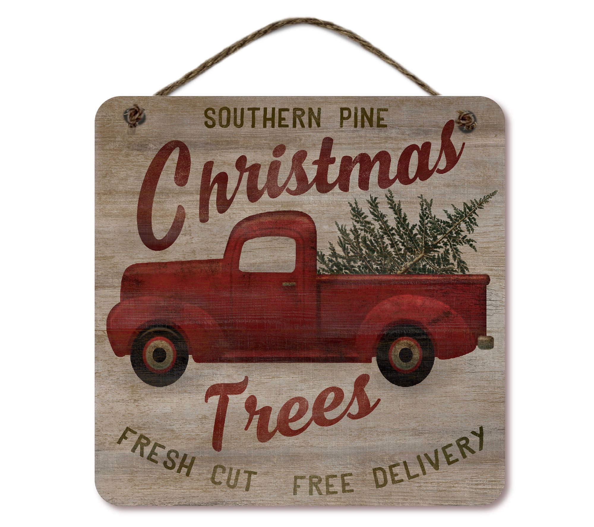 Courtside Market Pick Up Truck Trees 15x15 Hanging Artboard