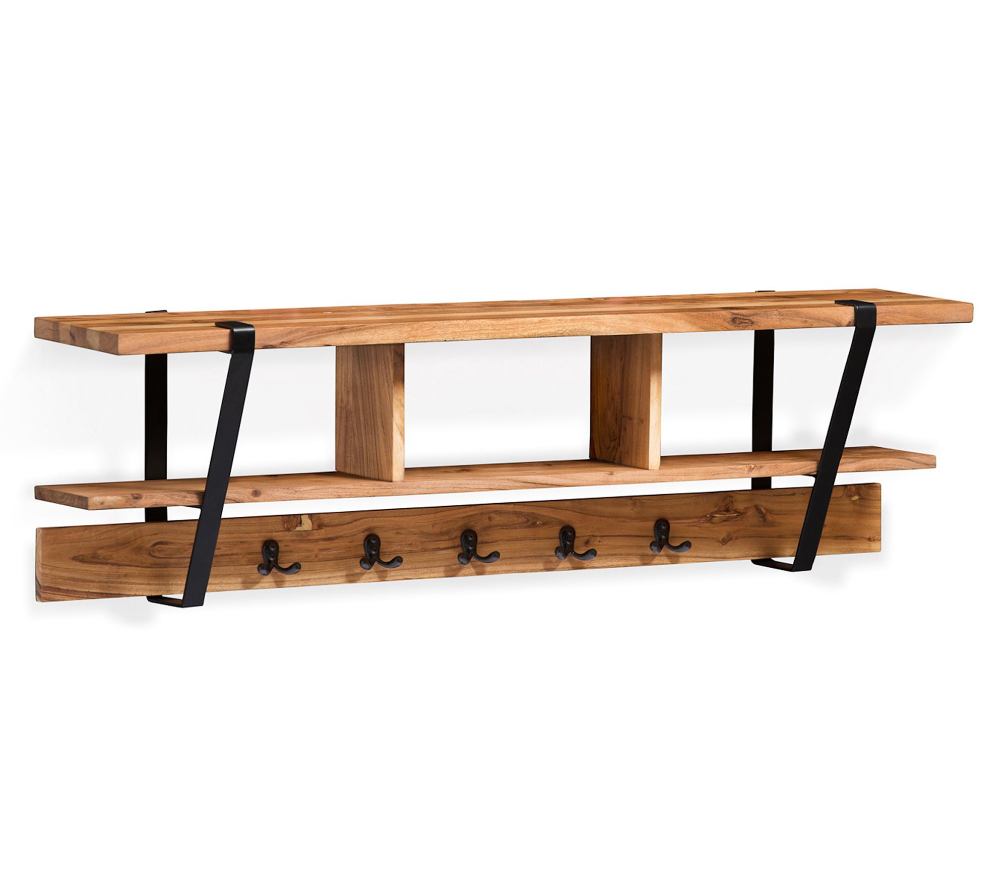 Alaterre Furniture Ryegate Solid Wood with Metal Coat Hooks