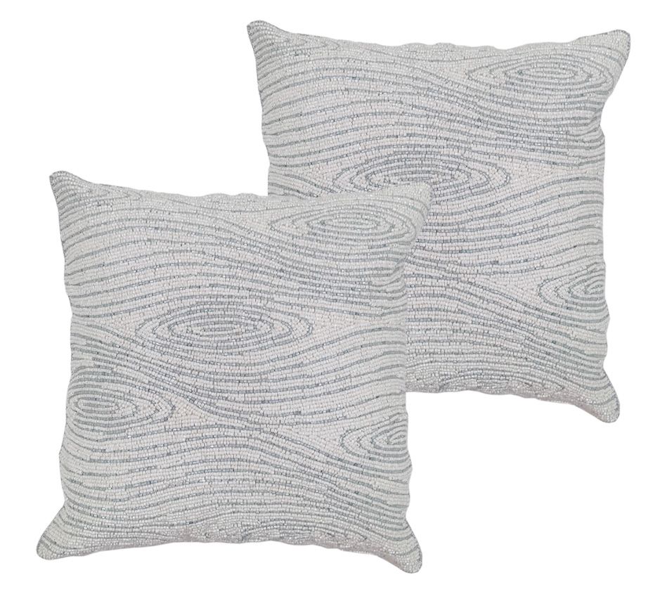 "As Is" Temp-tations Seasonal Set of (2) 14" Beaded Pillows
