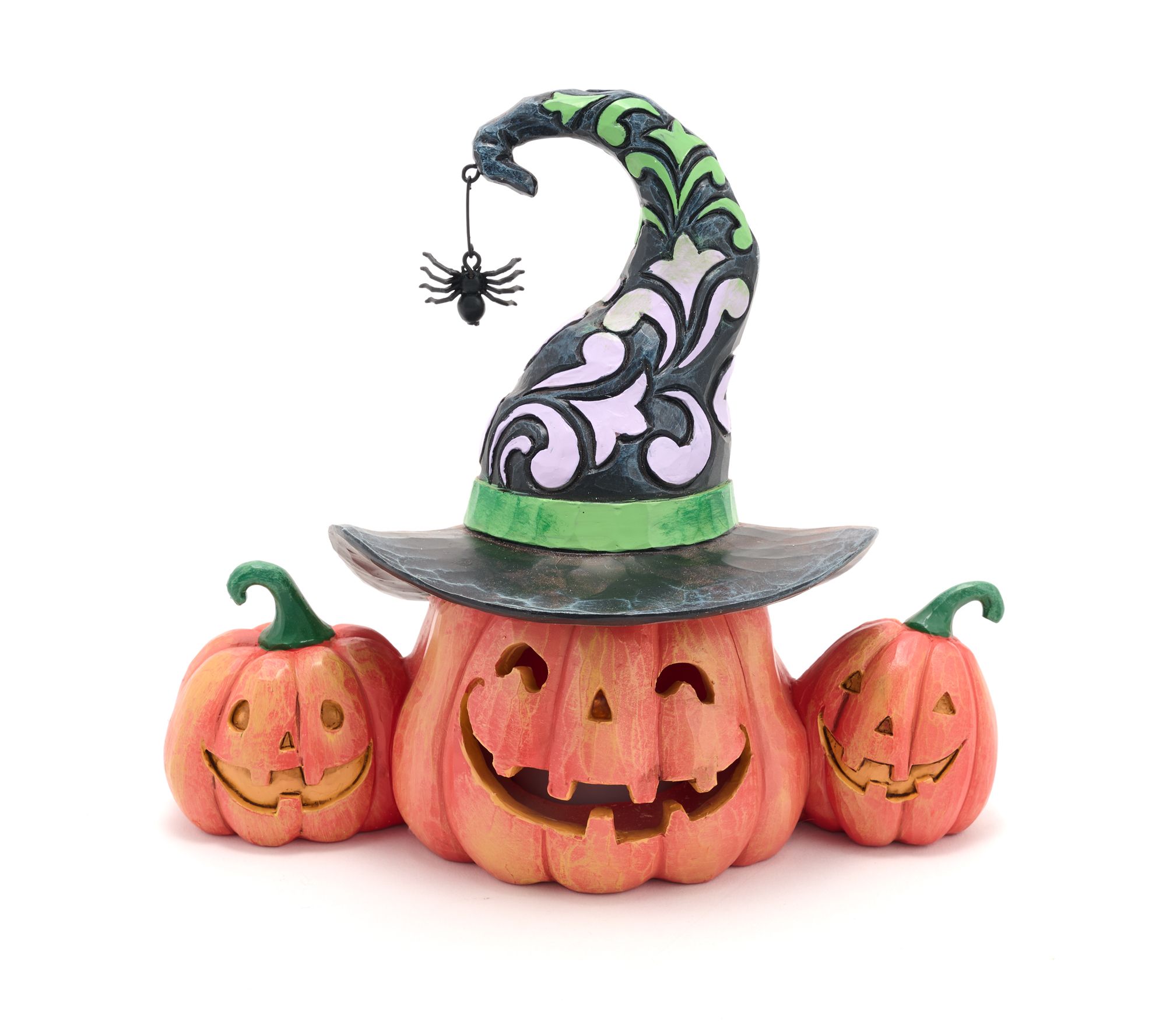 "As Is" Jim Shore Heartwood Creek LED Witch Jack-O-Lanterns