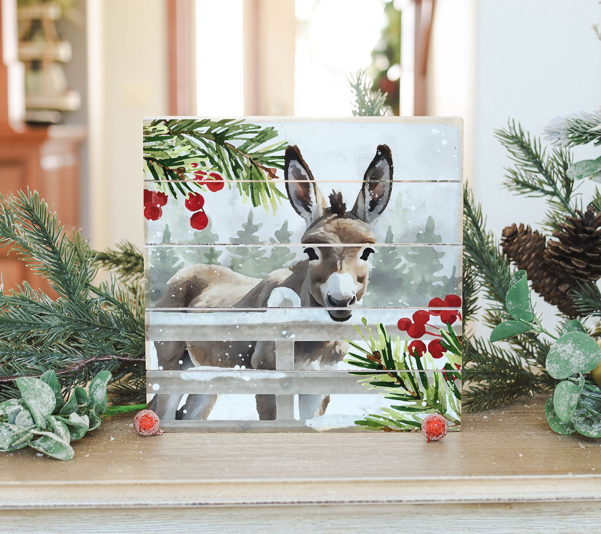 Sincere Surroundings 8" Winter Donkey Pallet Petite