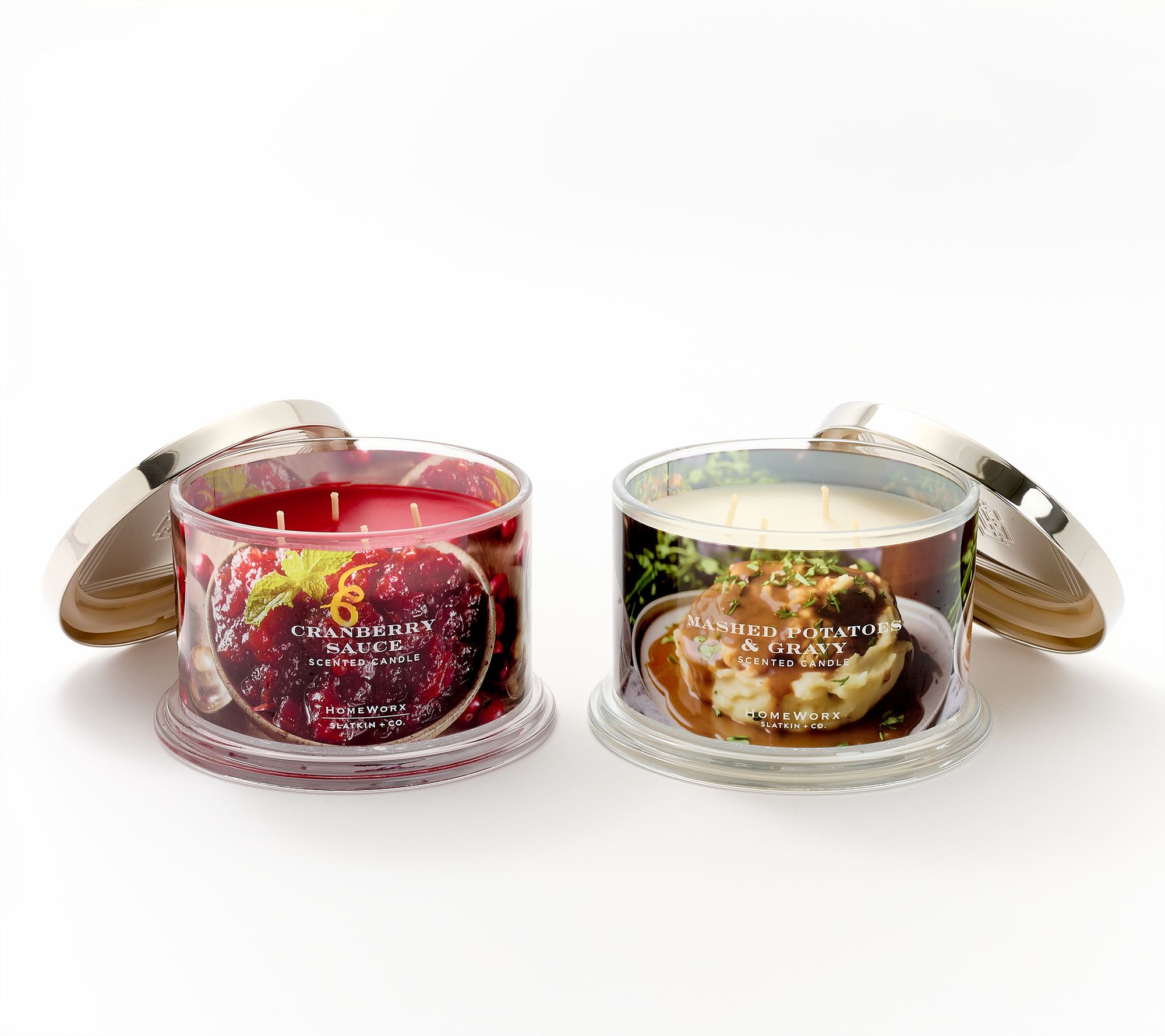 "As Is" HomeWorx by Slatkin + Co. S/2 18oz Gather & Give Candles