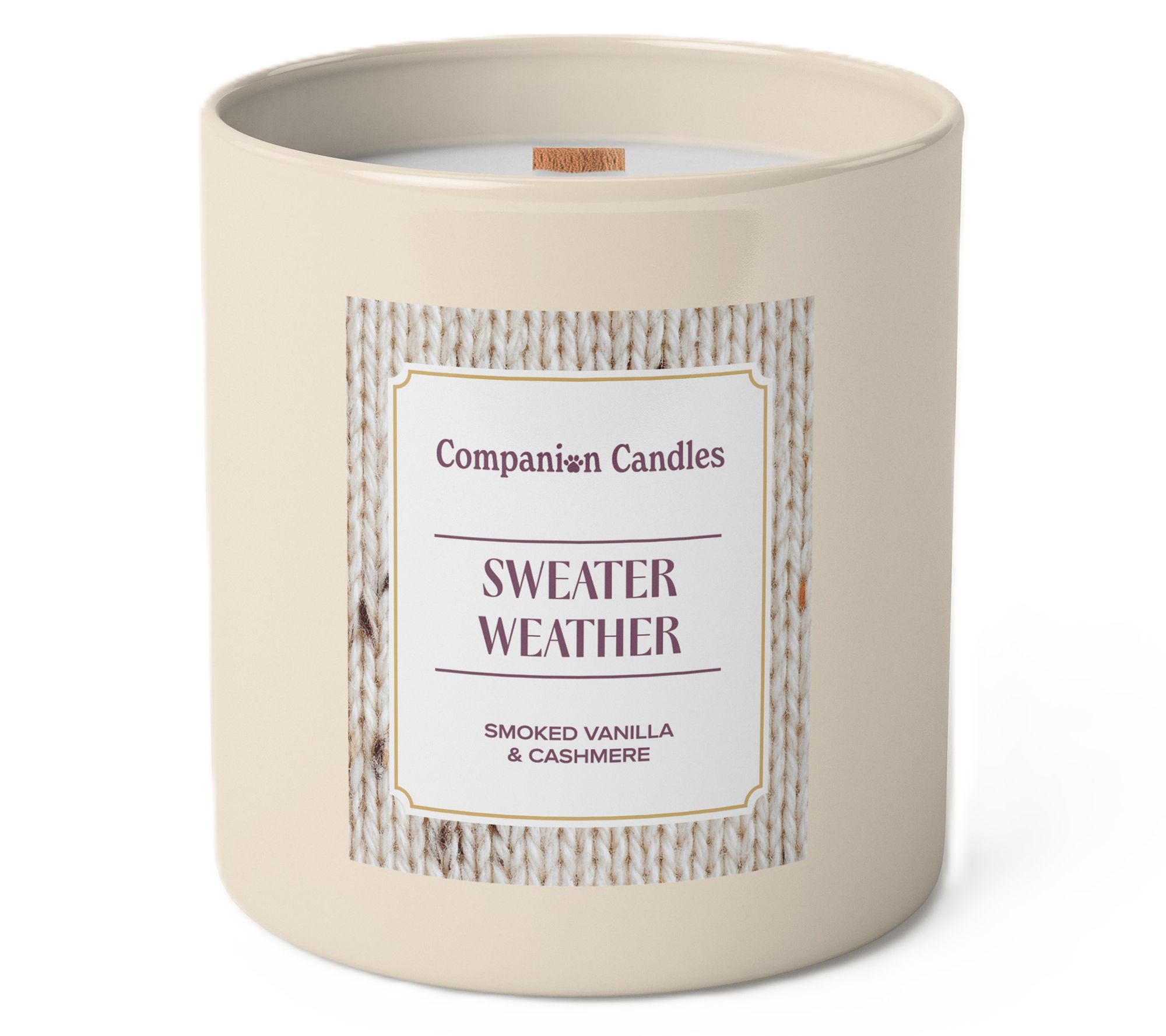 Companion Candles Sweater Weather: Smoked Vanilla & Cashmere