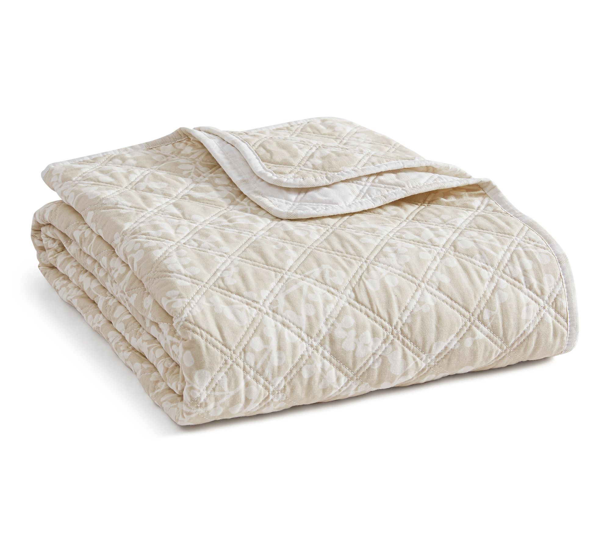 Martha Stewart Branches Beige Cotton 50"X70" Throw